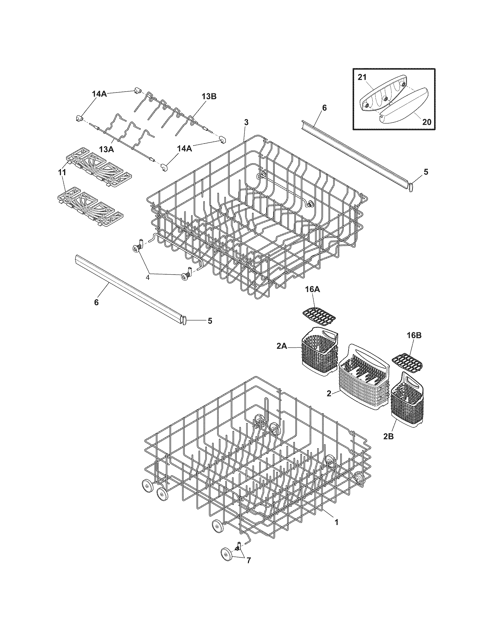 Frigidaire LGBD2431LW0A racks diagram