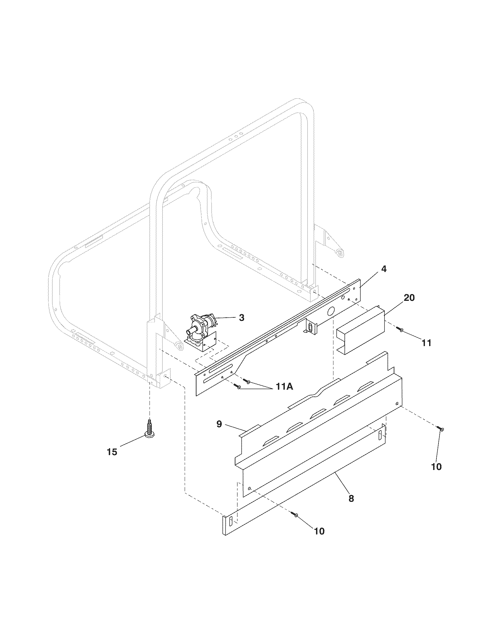 Kenmore 58715232900A frame diagram