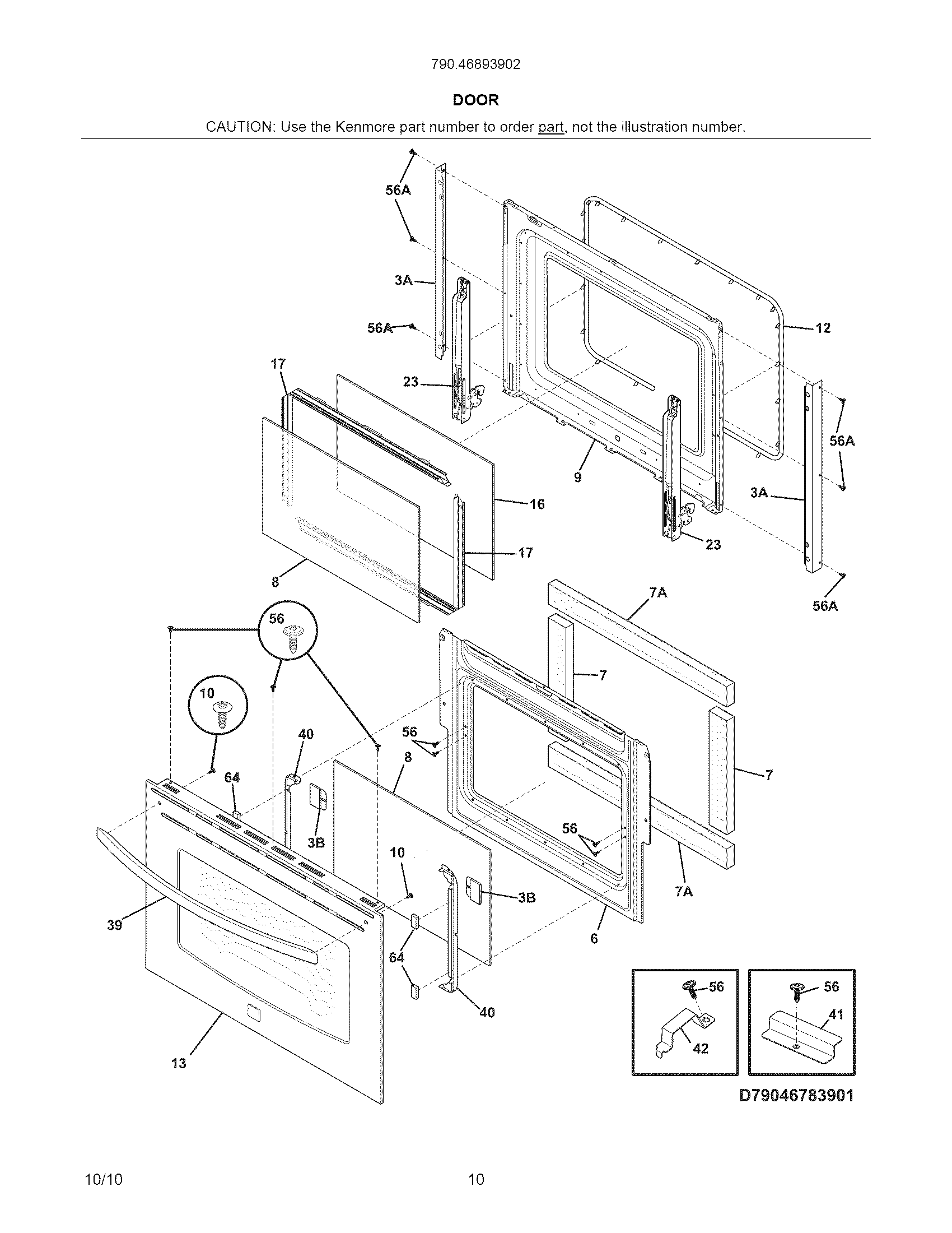 Kenmore 79046893902 door diagram
