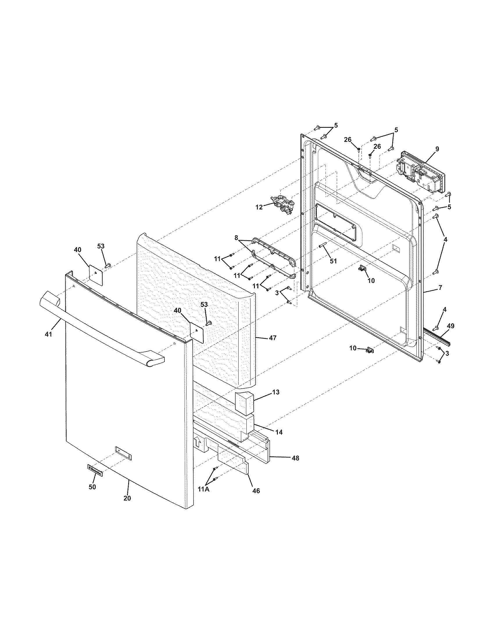 Electrolux EIDW6305GS1A door diagram