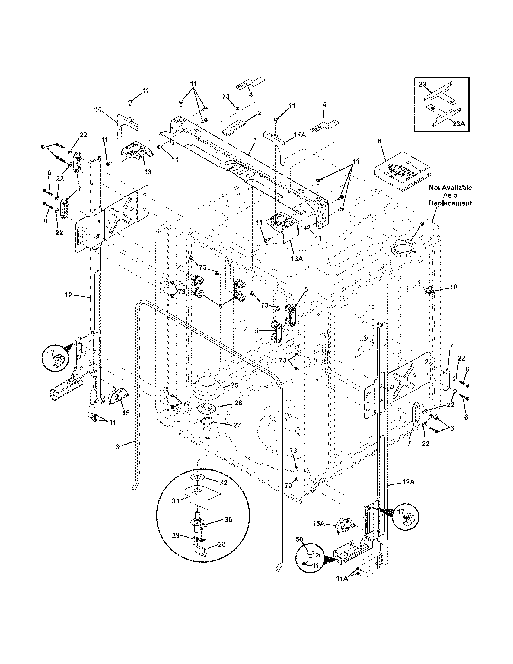 Electrolux EIDW6305GS1A tub diagram