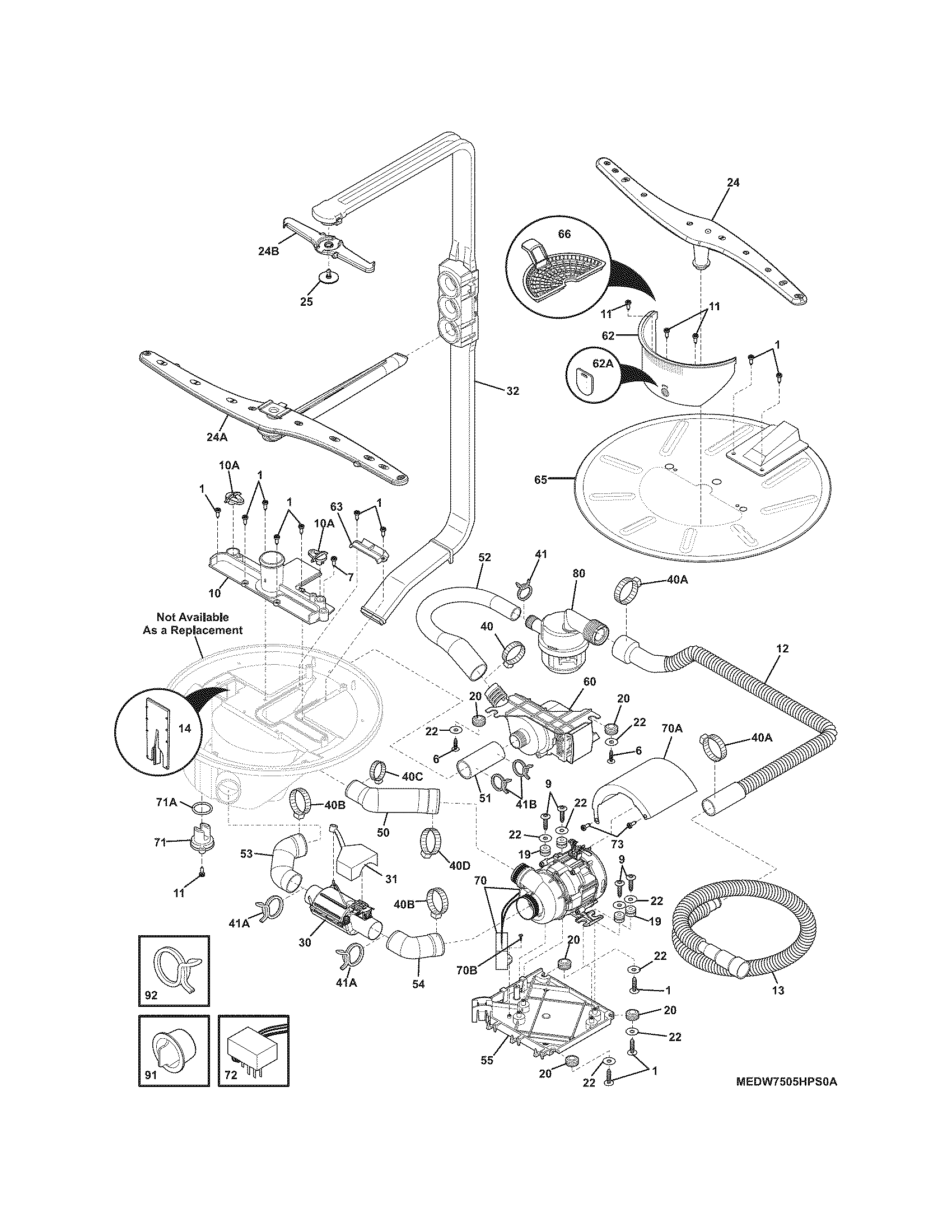 Electrolux EIDW6305GS1A motor & pump diagram