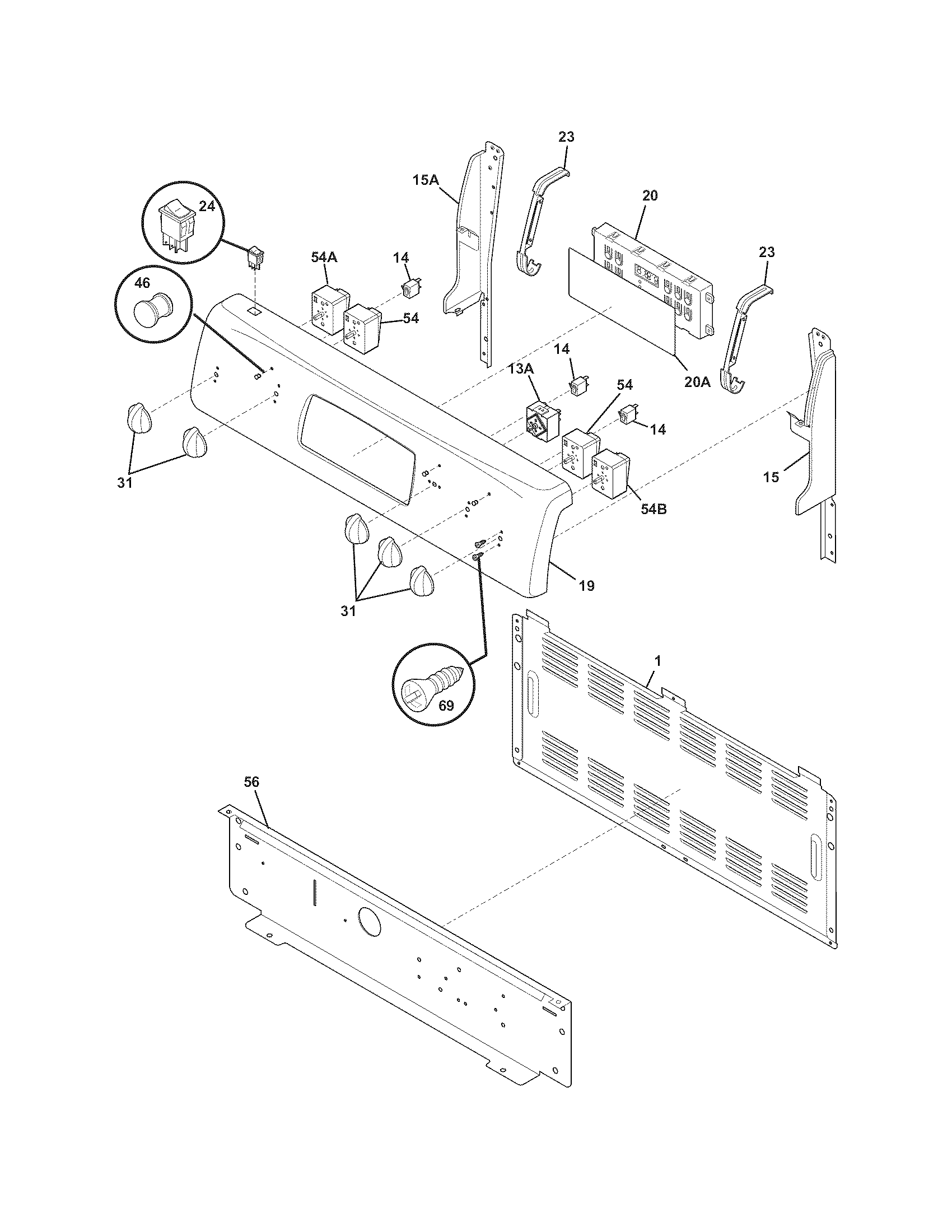 Crosley CCRE3880LWA backguard diagram