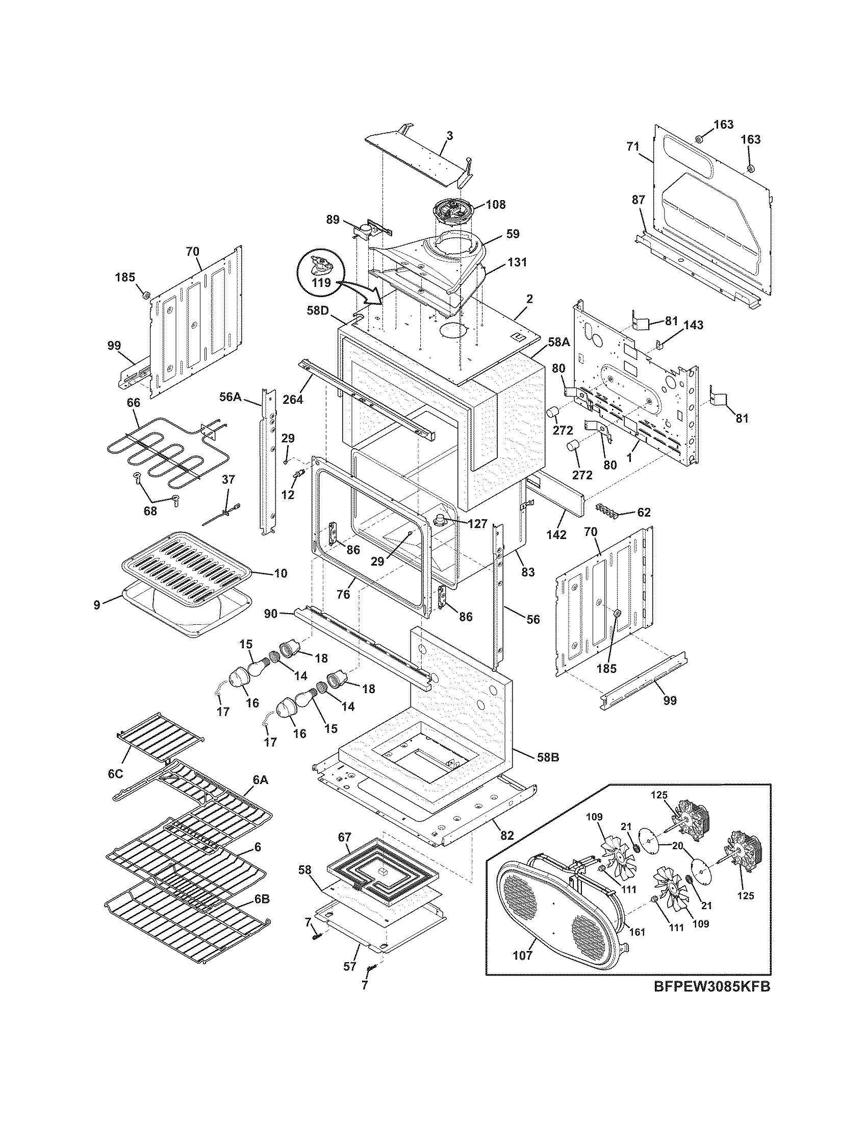 Frigidaire FPEW3085KFB body diagram