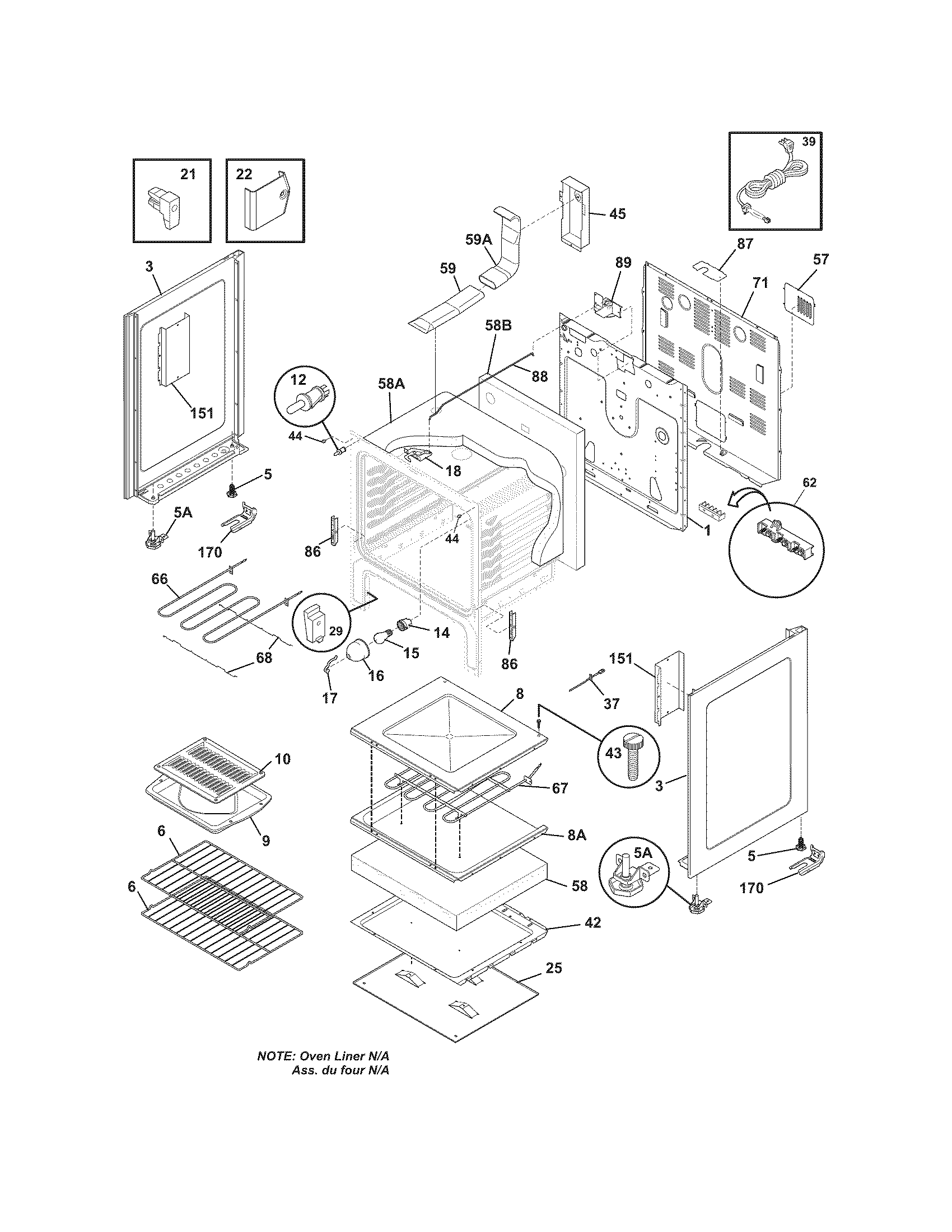 Crosley CCRE3880LSC body diagram