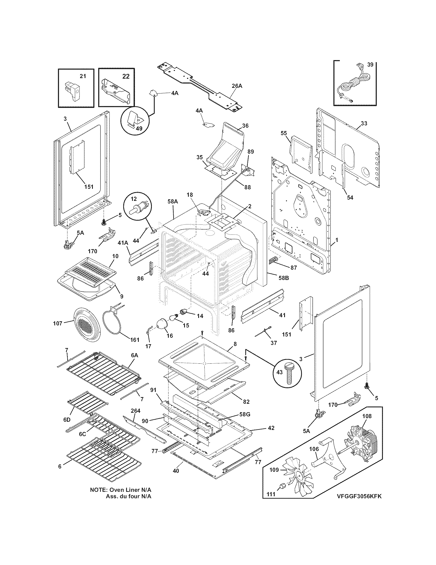 Frigidaire CPGF3081KFH body diagram