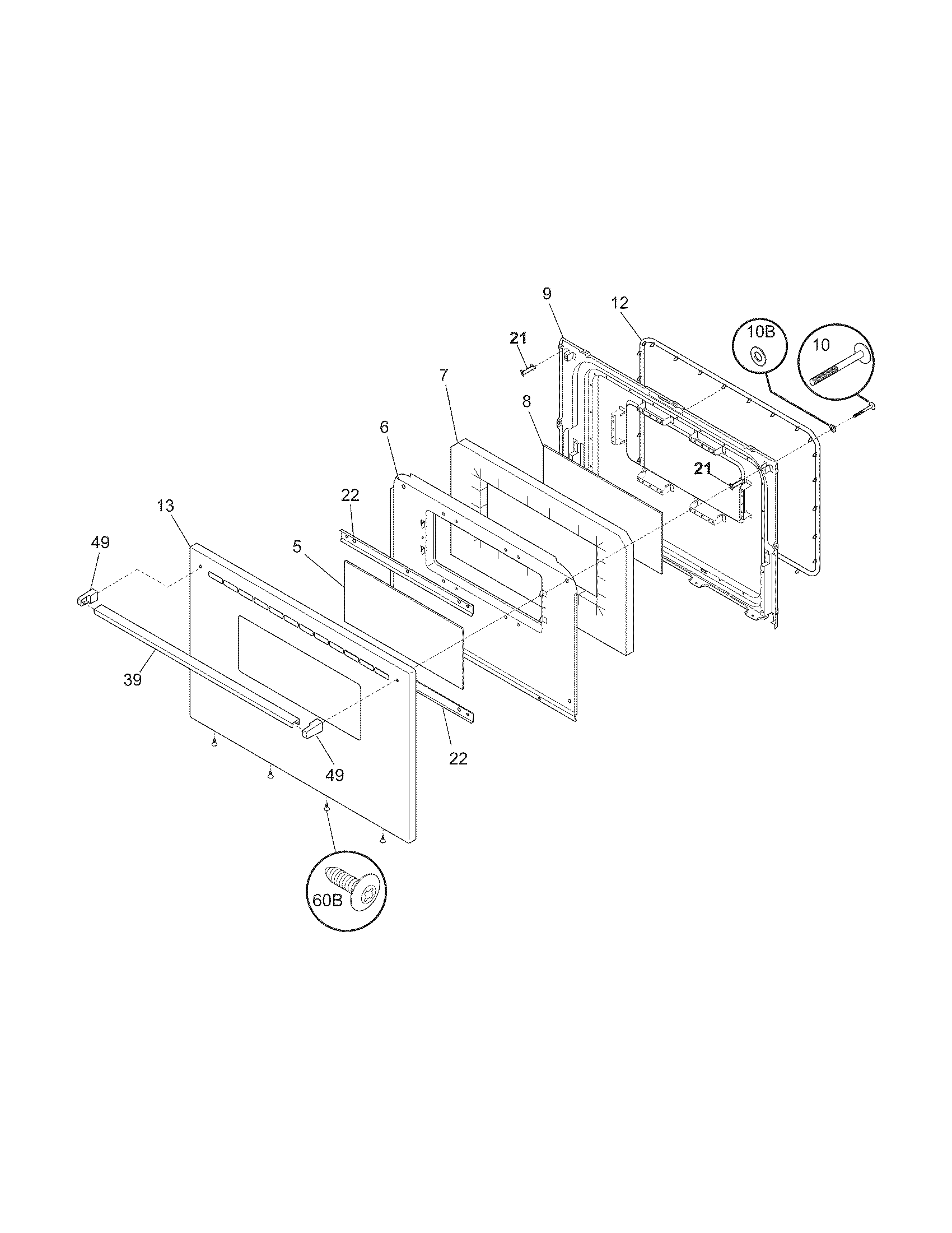 White-Westinghouse WWGF3002KWD door diagram