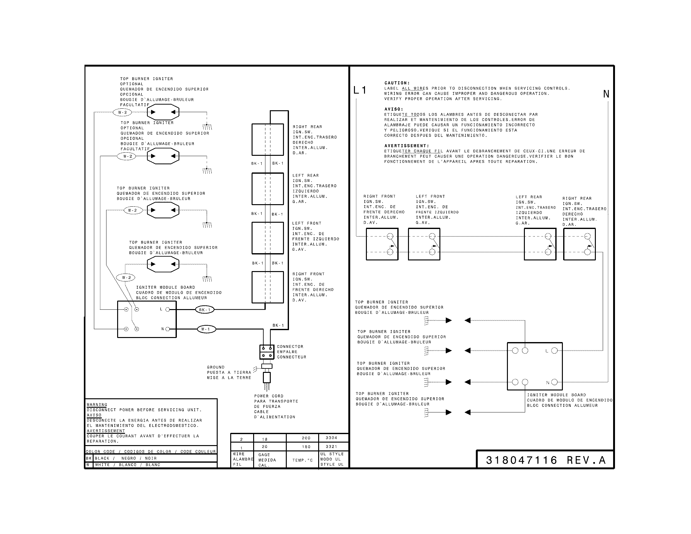 Frigidaire FFGC3613LWB wiring diagram diagram