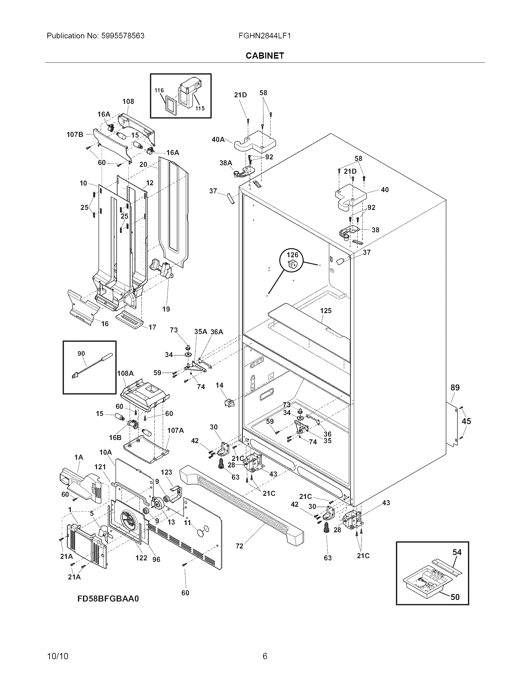 Frigidaire FGHN2844LF1 cabinet diagram