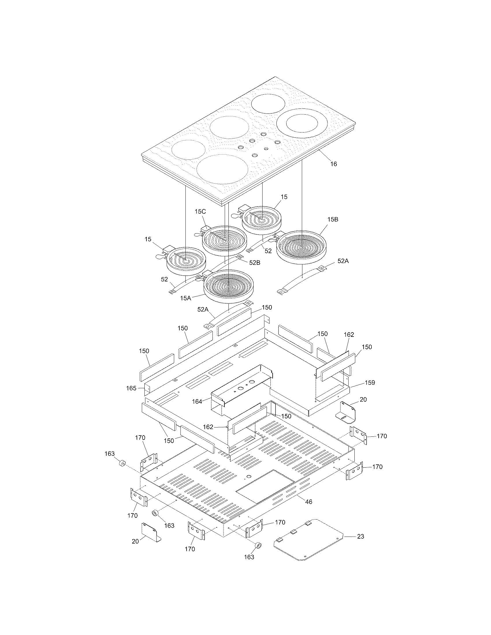 Kenmore 79042742406 main top diagram