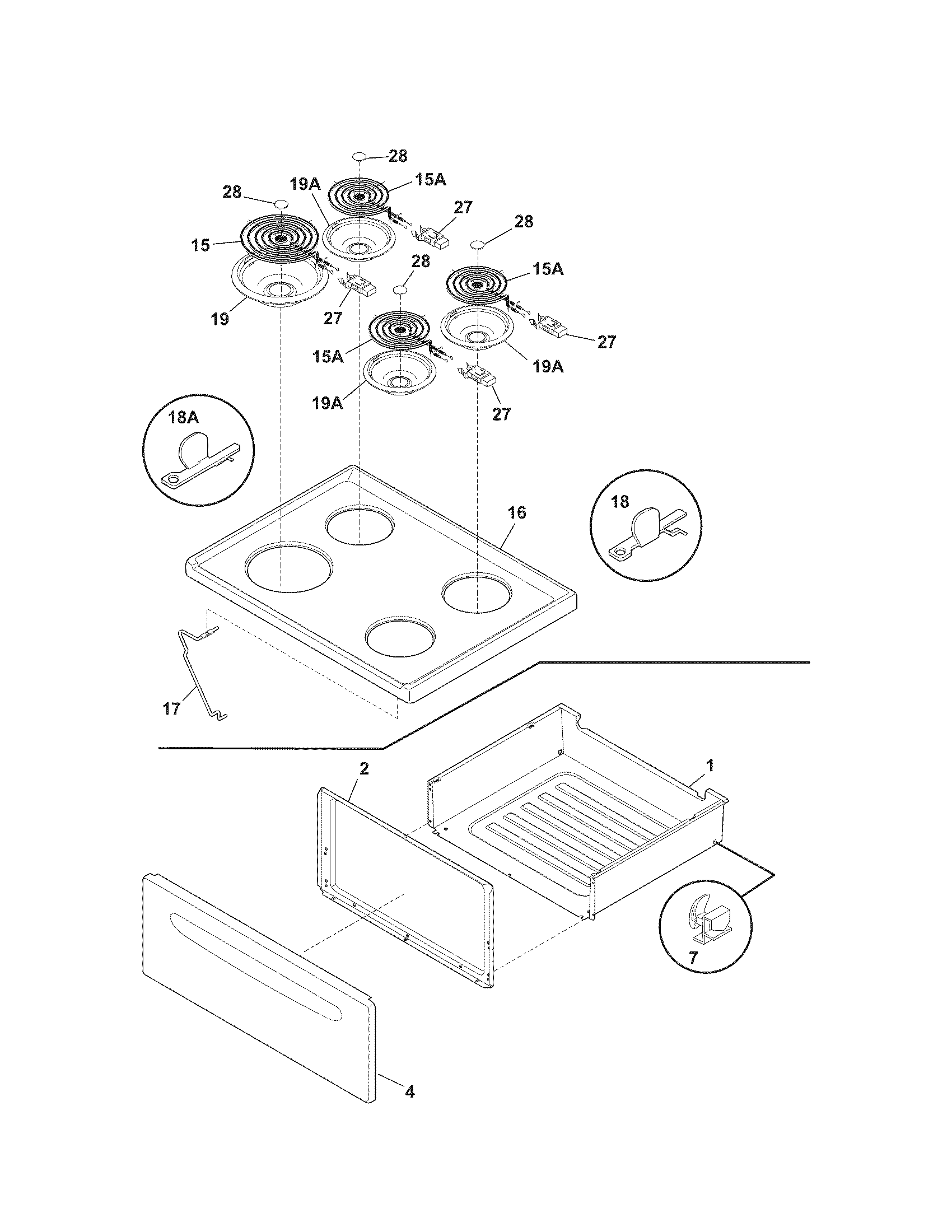 Kenmore 79090821406 top/drawer diagram