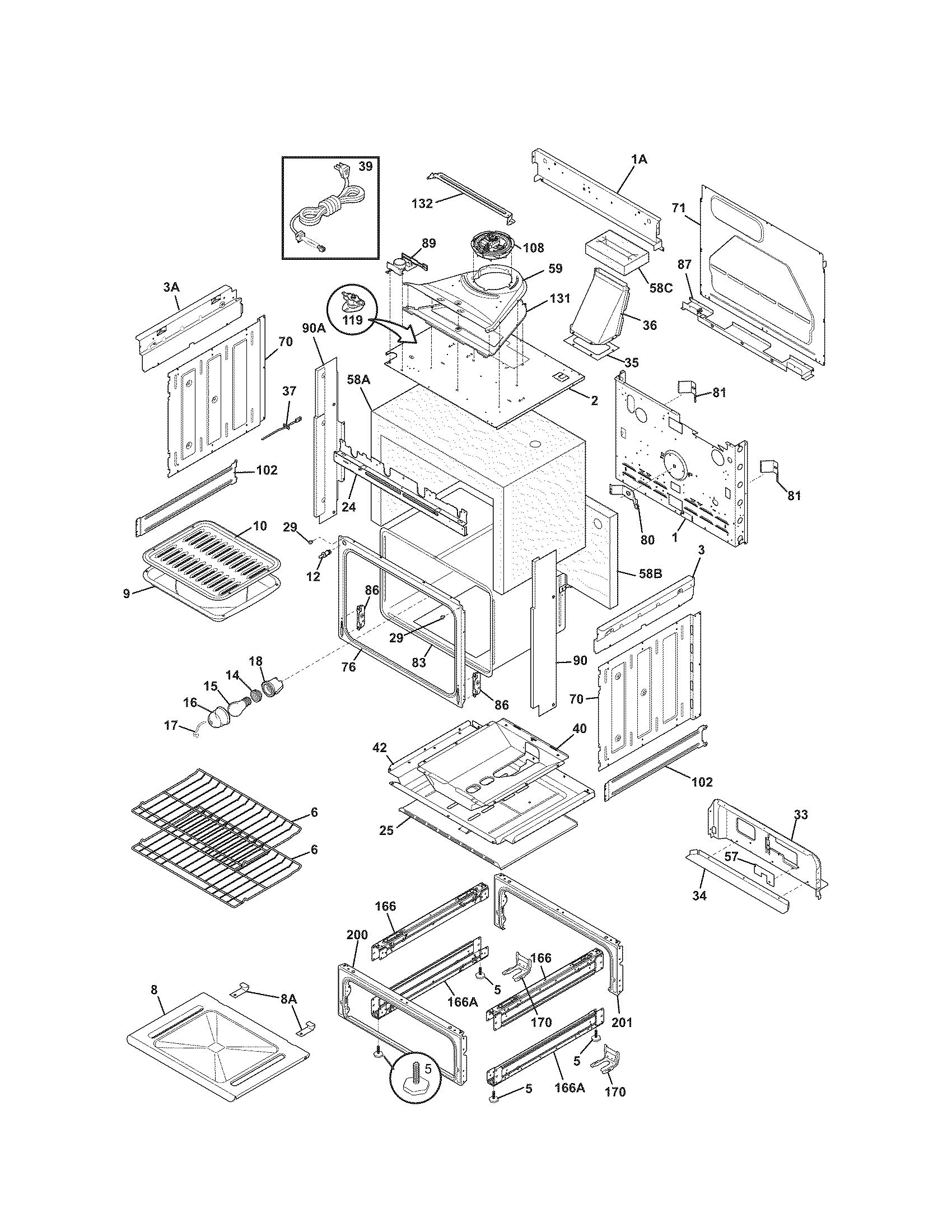Kenmore 79036939901 body diagram
