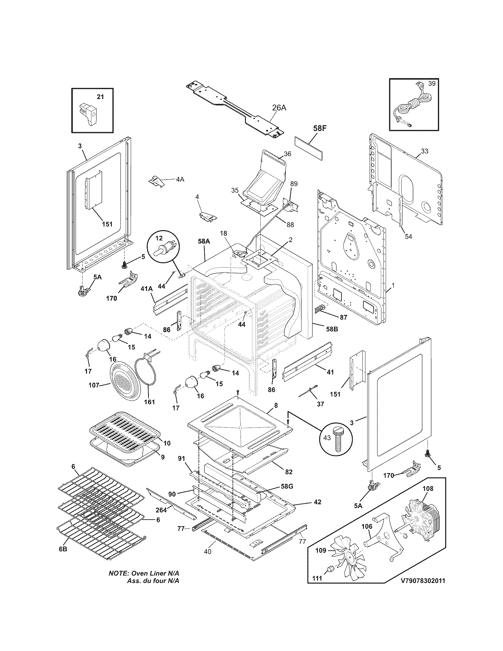 Kenmore Elite 79078309011 body diagram