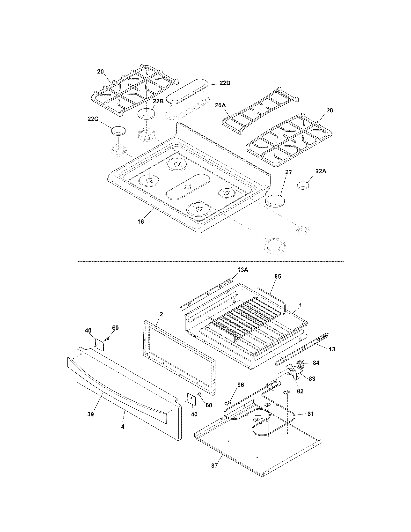 Kenmore Elite 79078309011 top/drawer diagram
