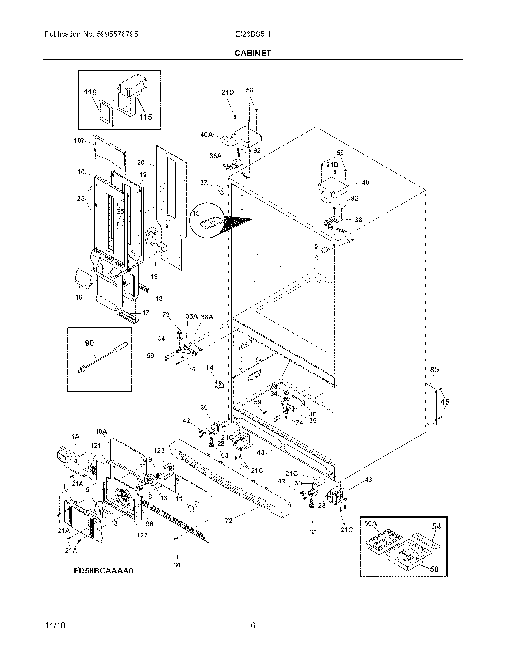 Electrolux EI28BS51IS1 cabinet diagram