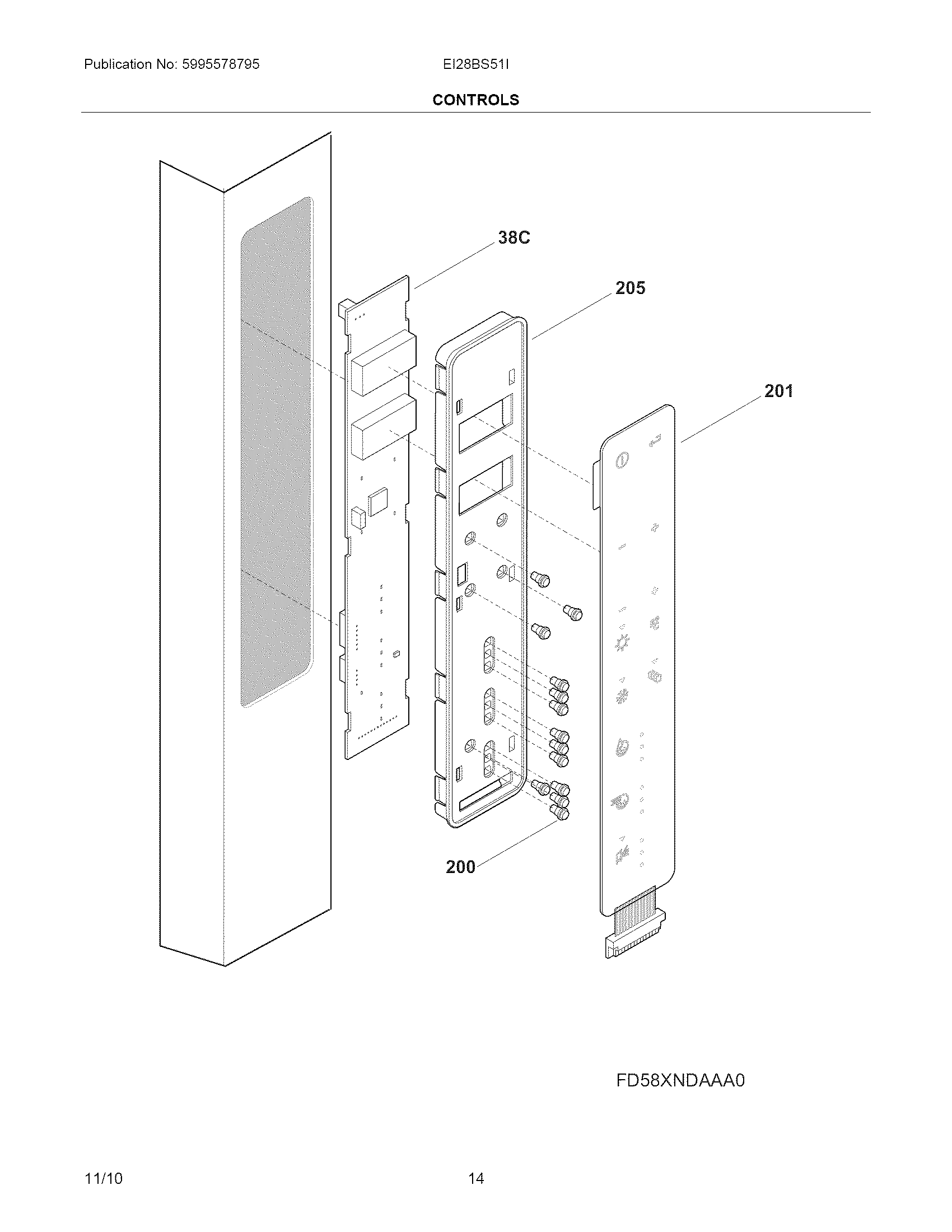 Electrolux EI28BS51IS1 controls diagram