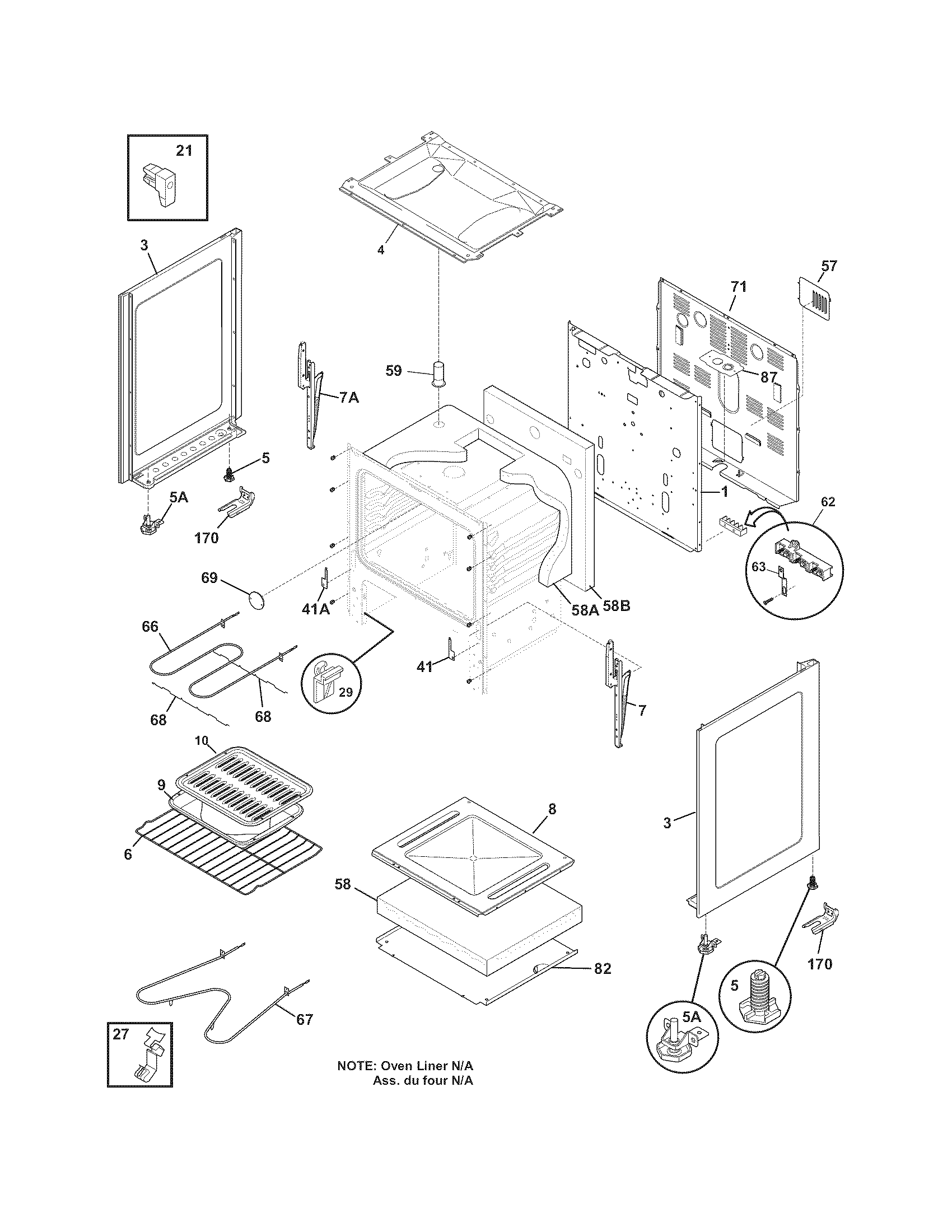 Crosley CRE3510LWC body diagram