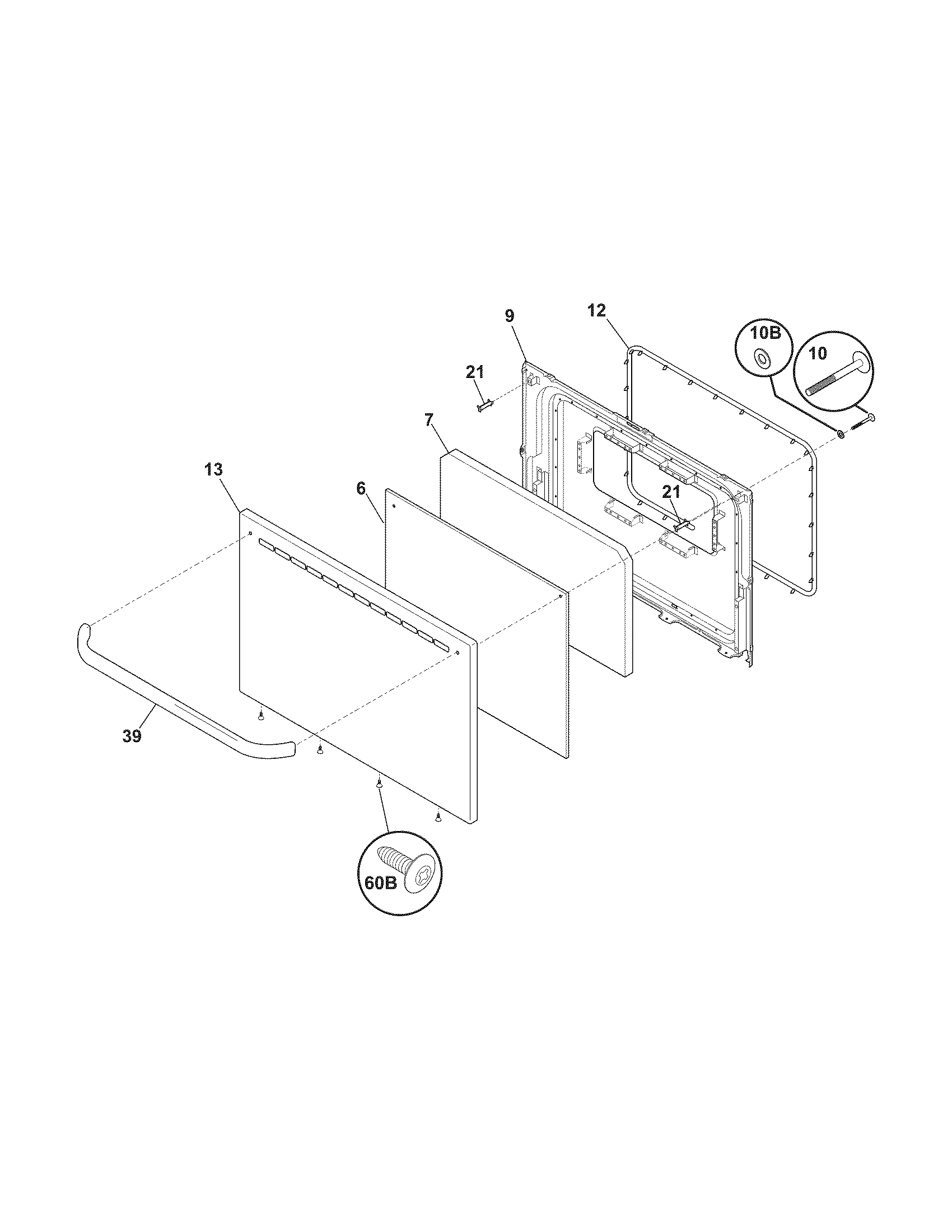 Crosley CRE3510LWC door diagram