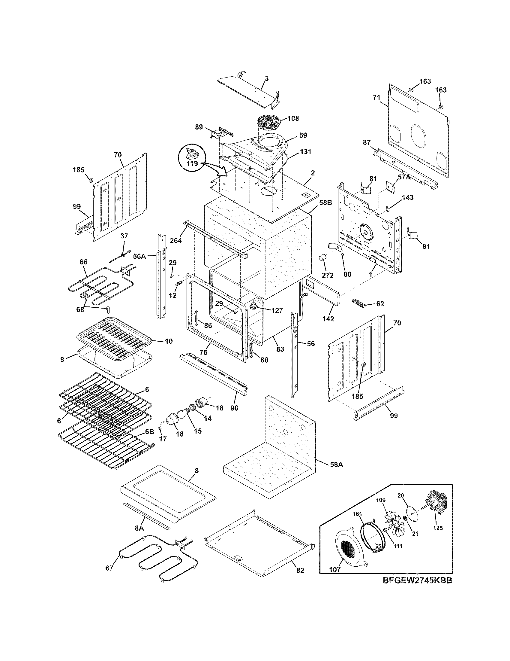 Frigidaire FGEW2745KBB body diagram