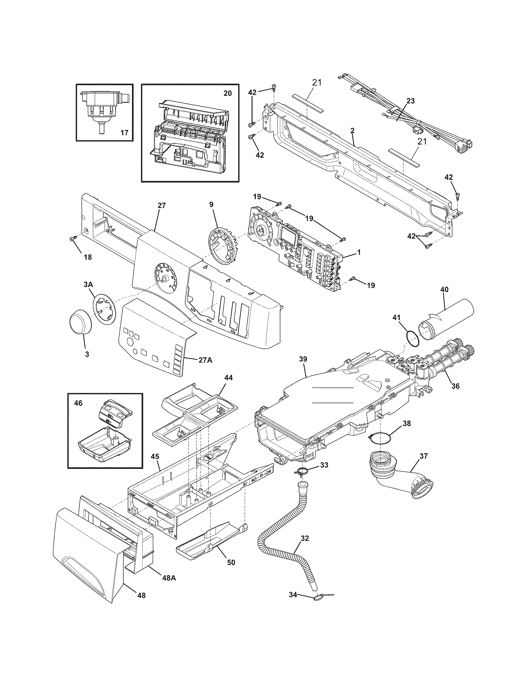 Crosley CFW7700LW0 control panel diagram