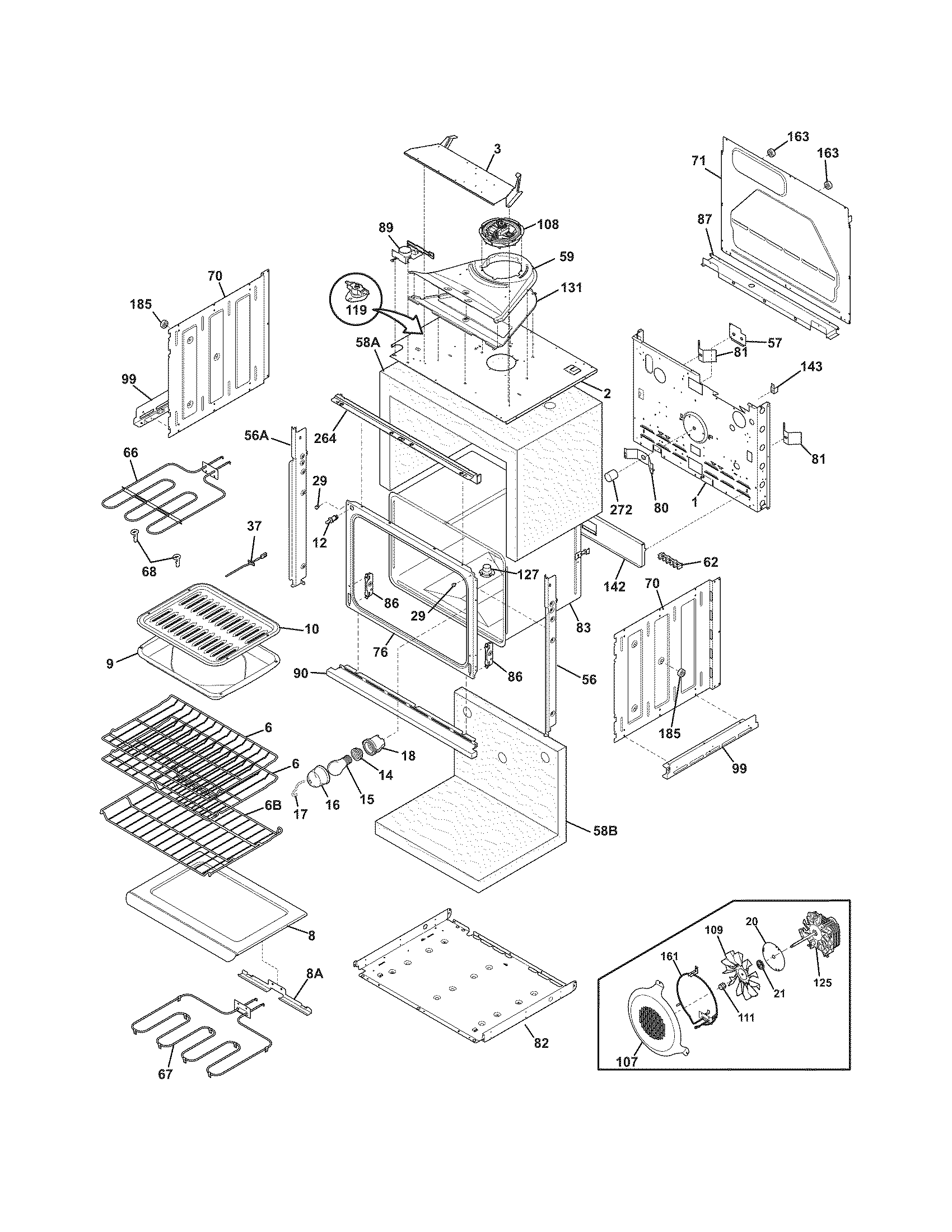 Frigidaire FGEW3045KWB body diagram