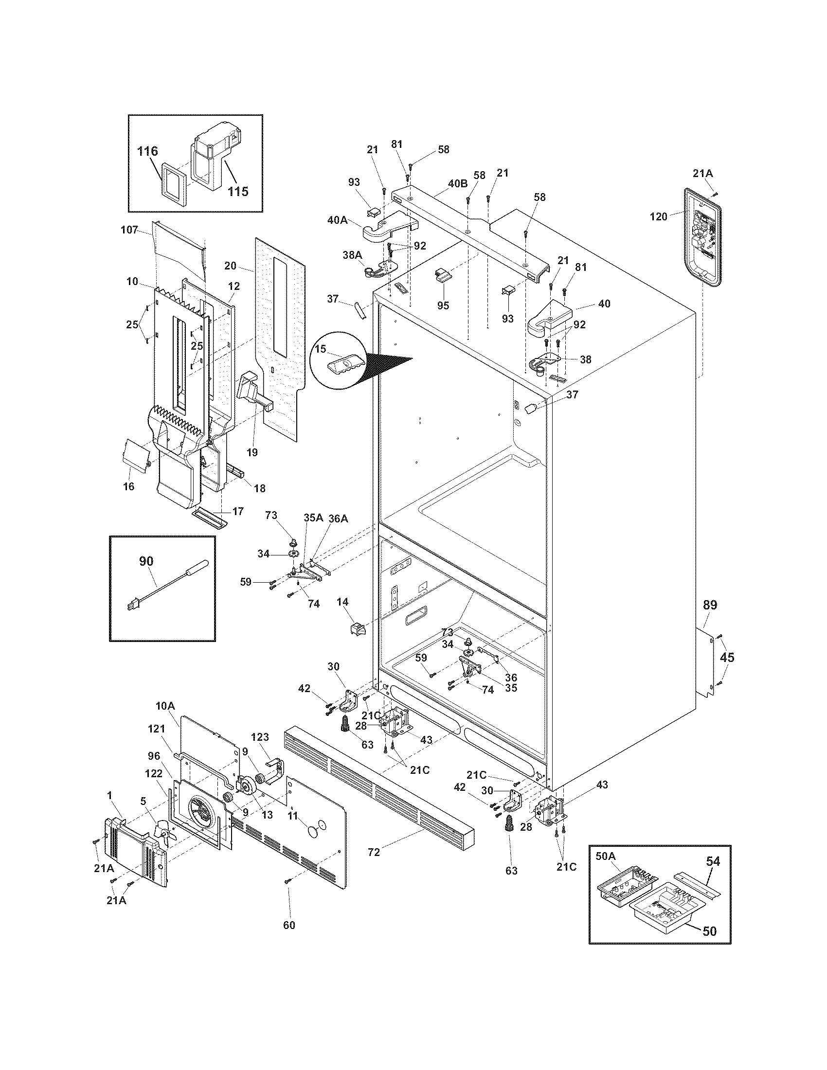Electrolux E23BC78IPS6 cabinet diagram