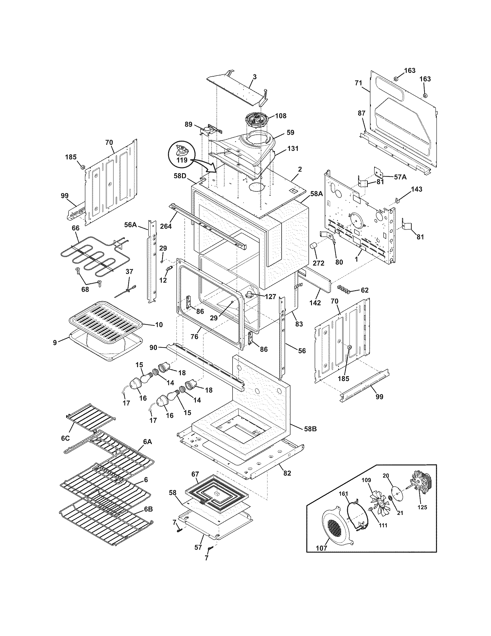 Frigidaire CGEW3065KFB body diagram