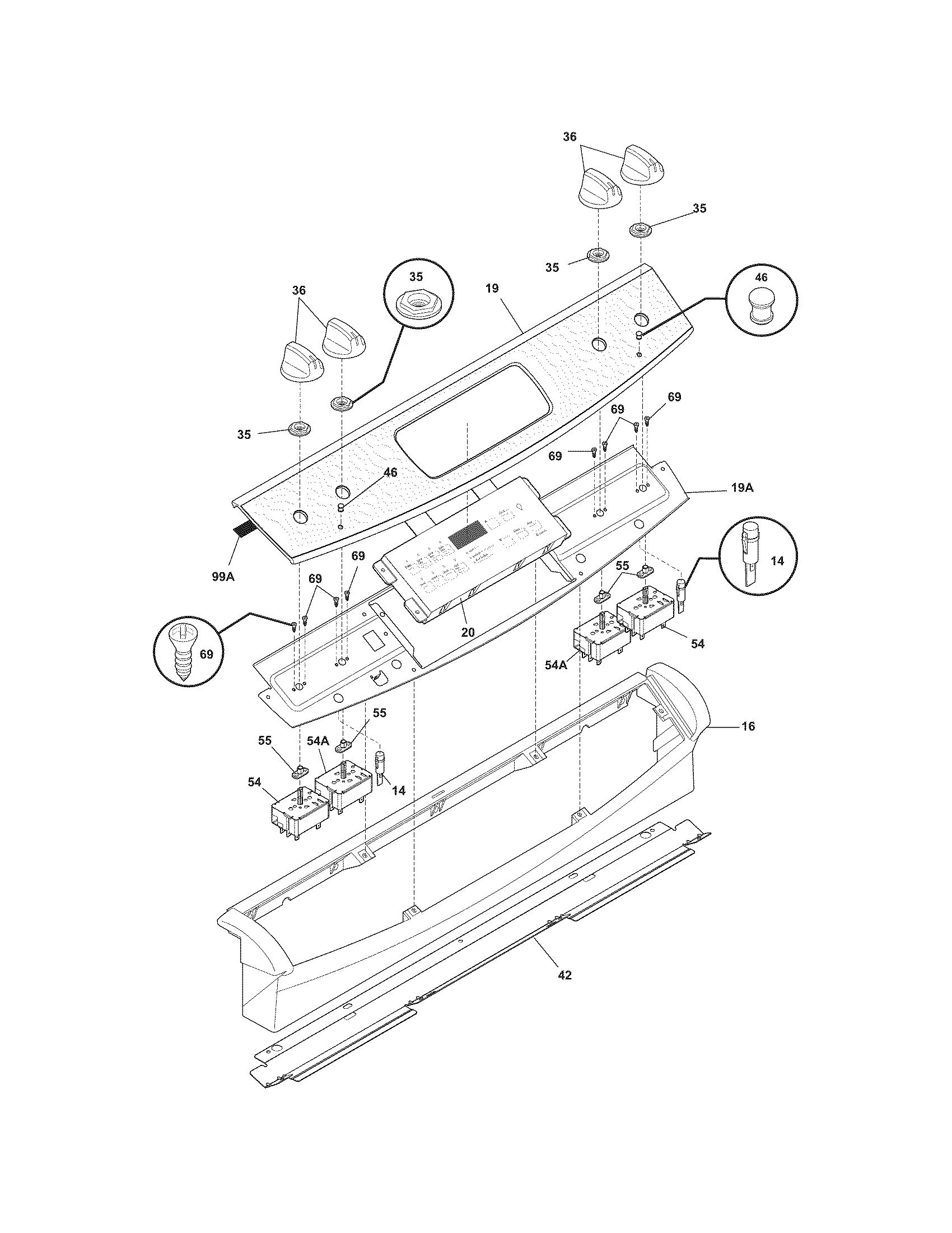 Frigidaire CFES3035LS1 backguard diagram