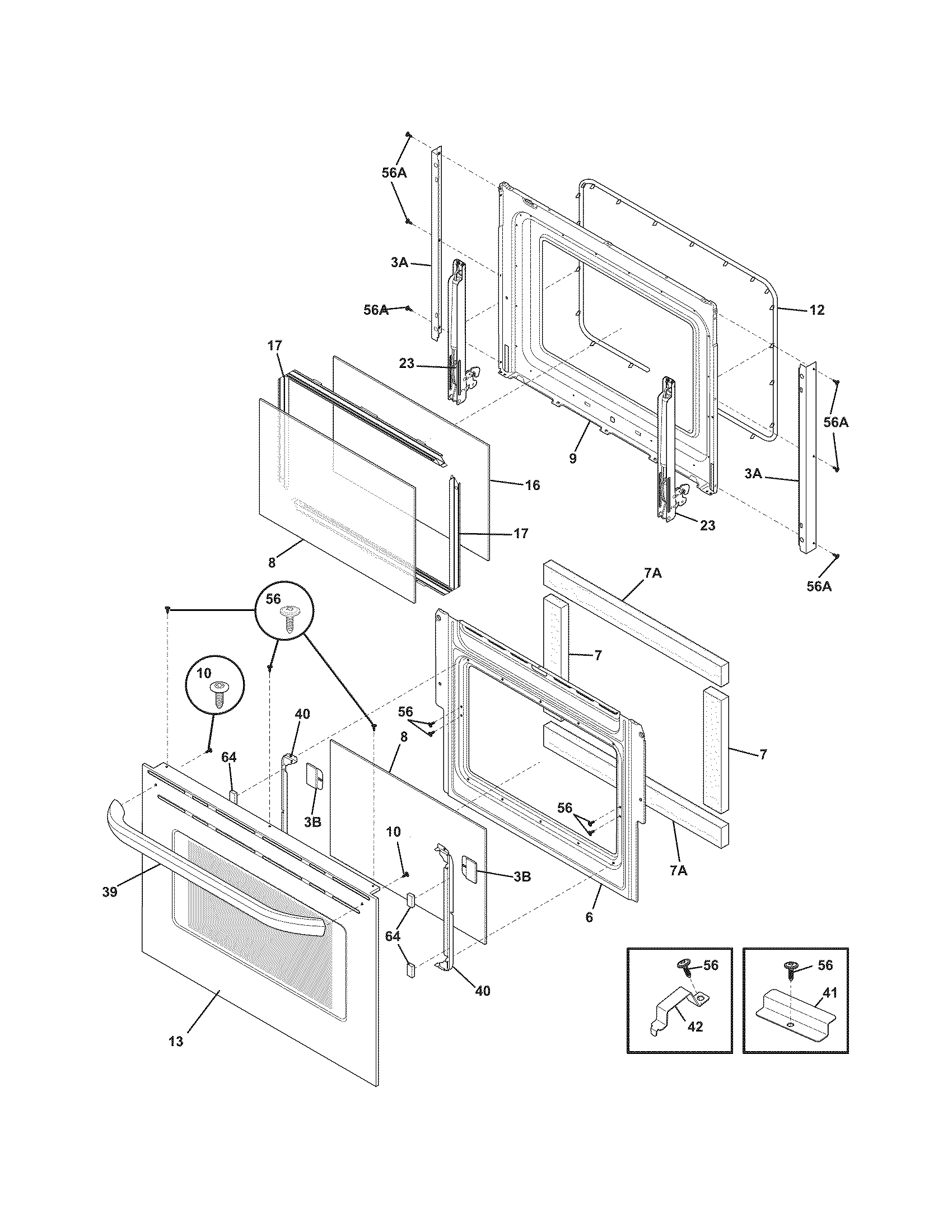 Frigidaire CFES3035LS1 door diagram