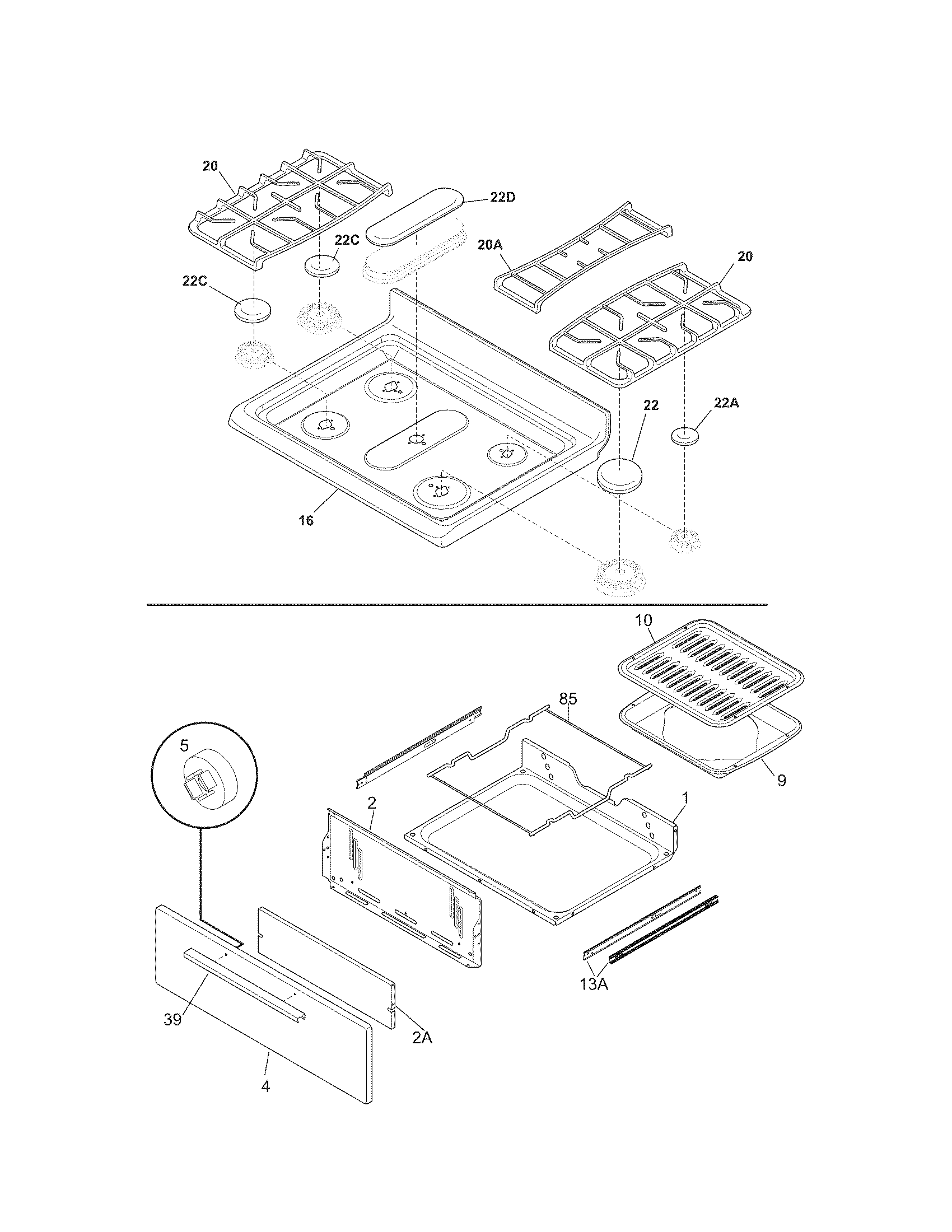 Kenmore 79070602013 top/drawer diagram