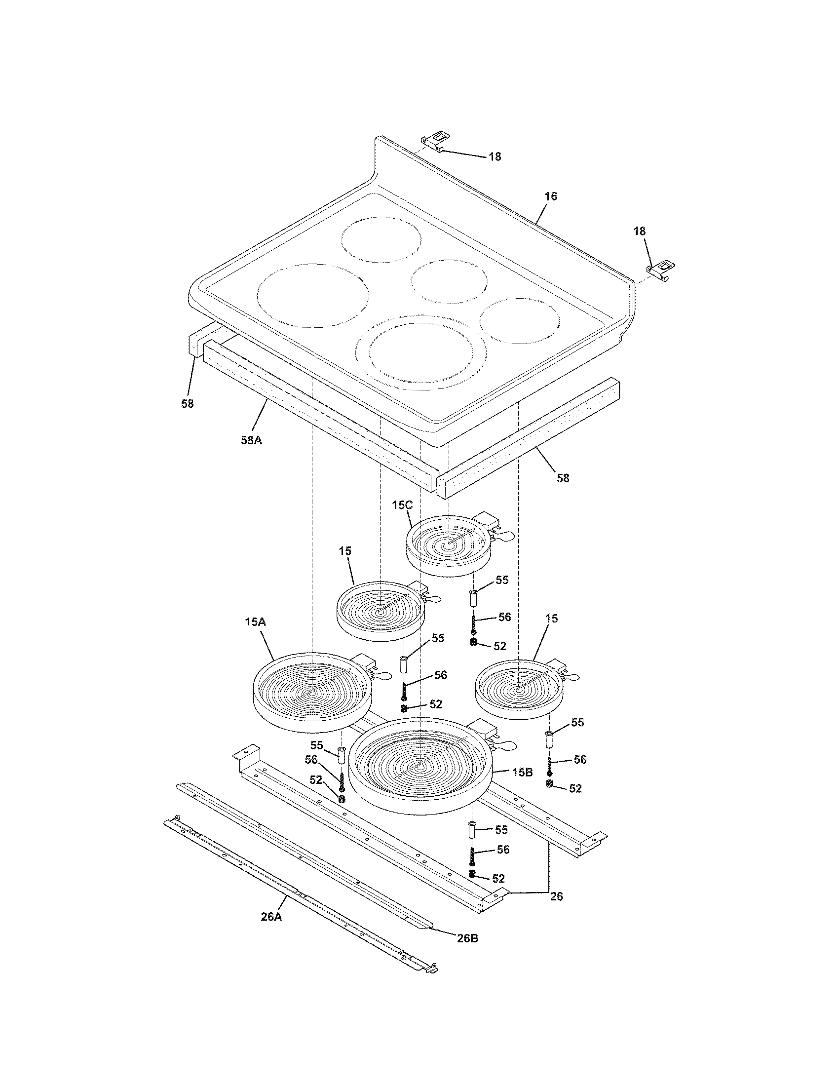 Kenmore 79098053001 main top diagram