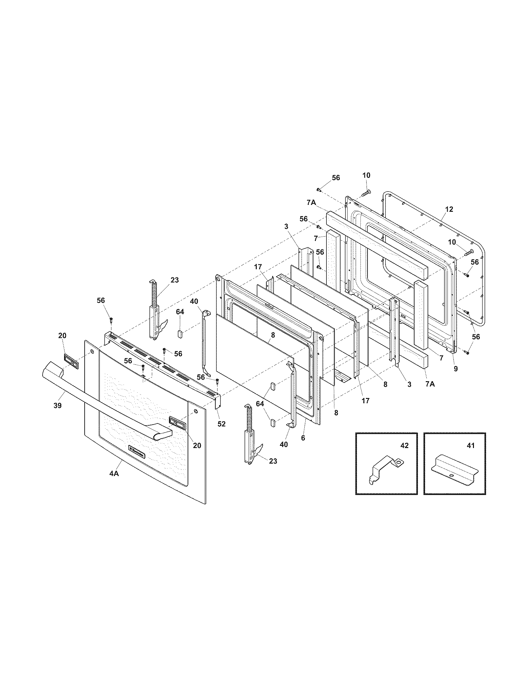 Electrolux EW27EW55GS6 door diagram