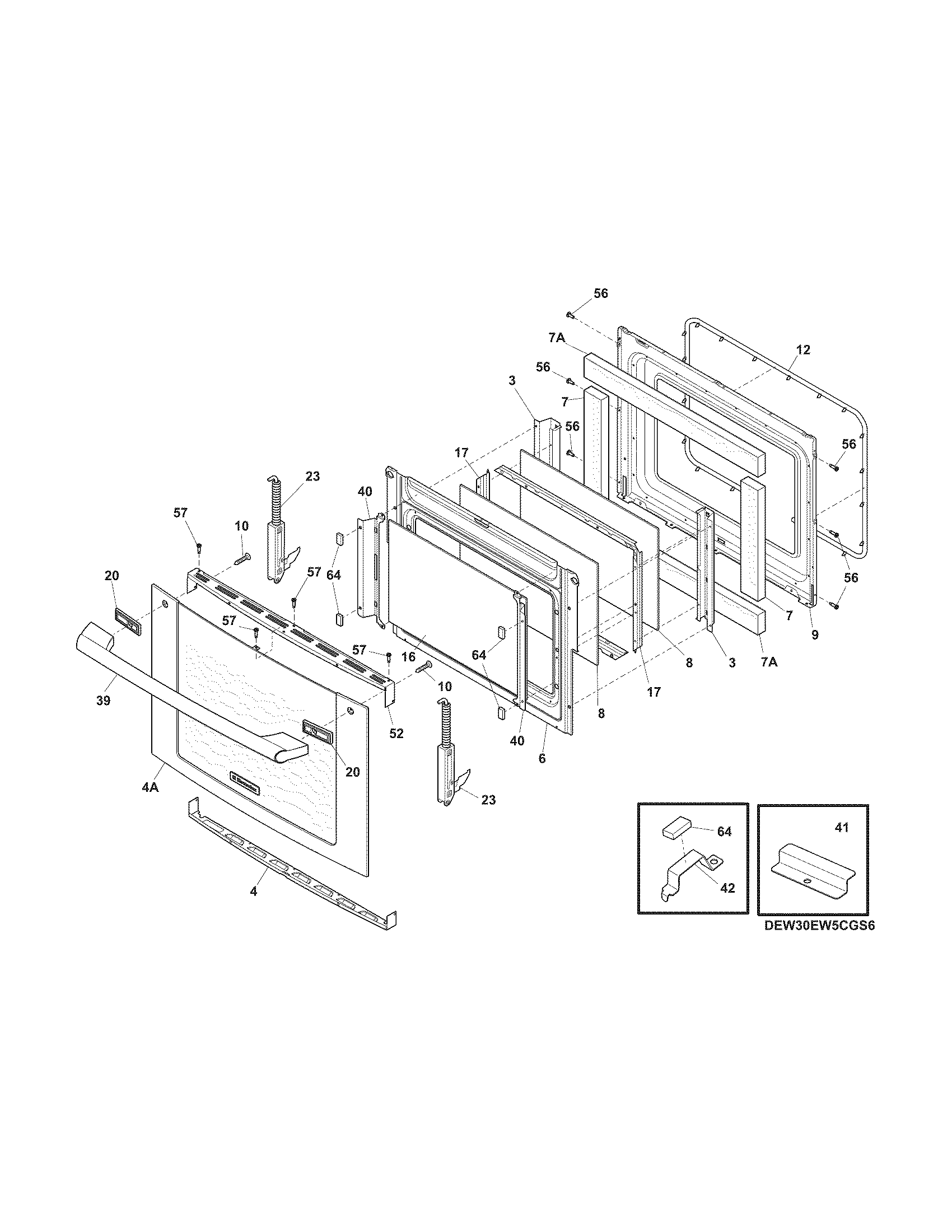 Electrolux EW30EW5CGS6 door diagram