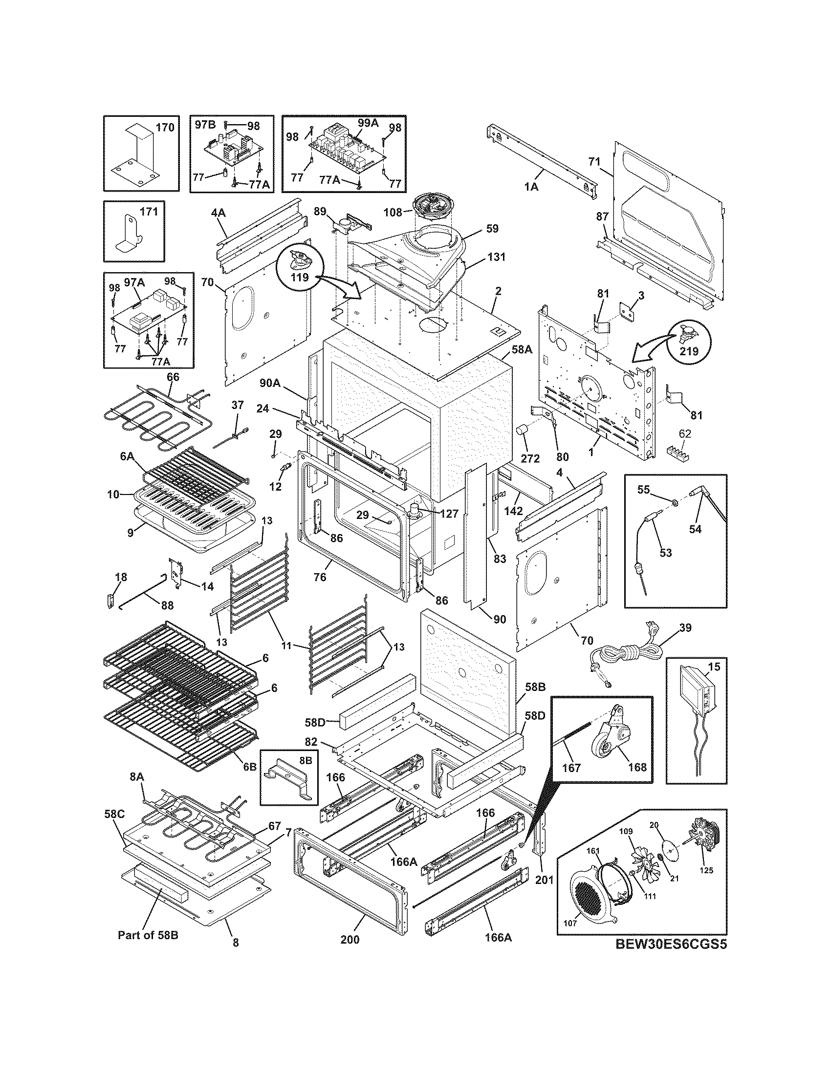 Electrolux EW30ES6CGS6 body diagram