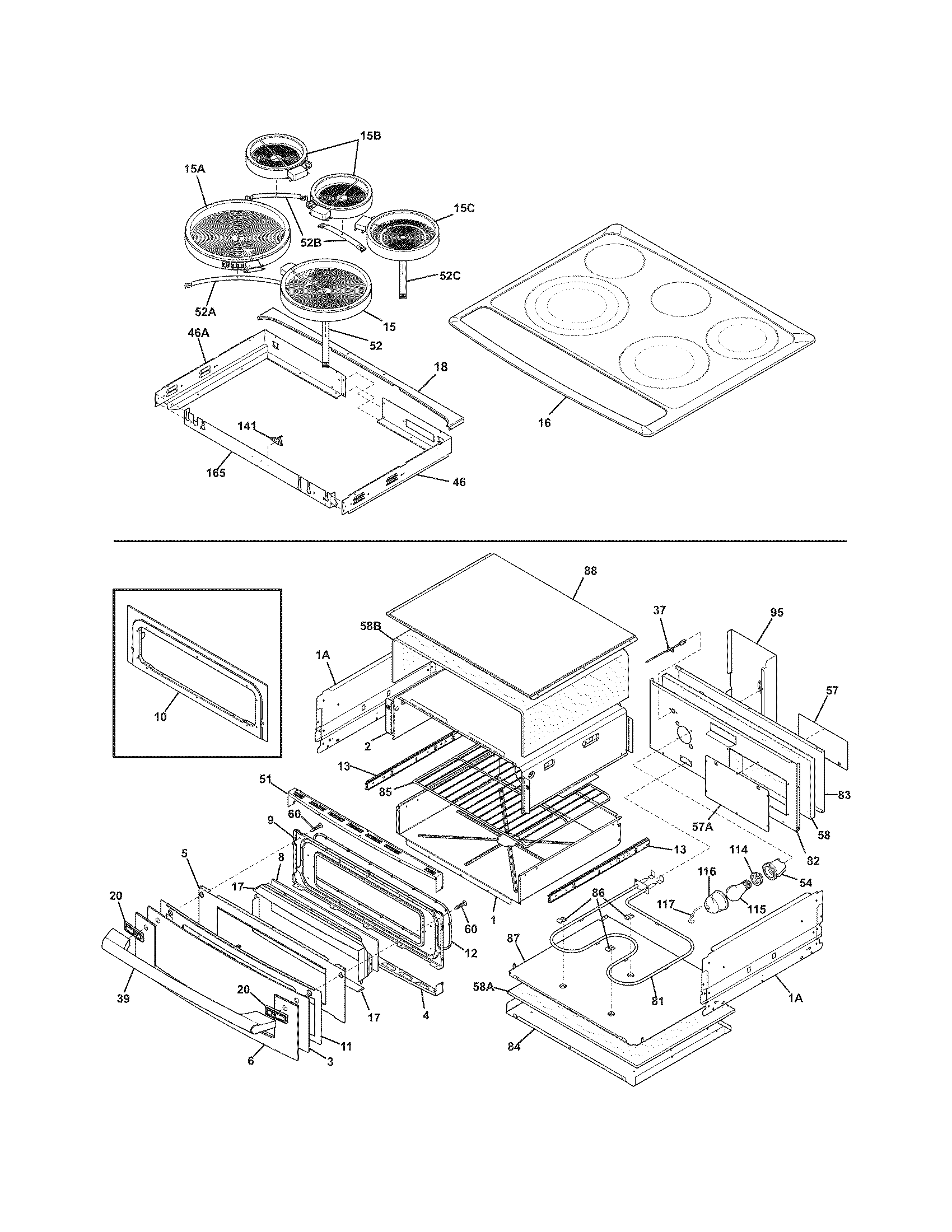 Electrolux EW30ES6CGS6 top/drawer diagram