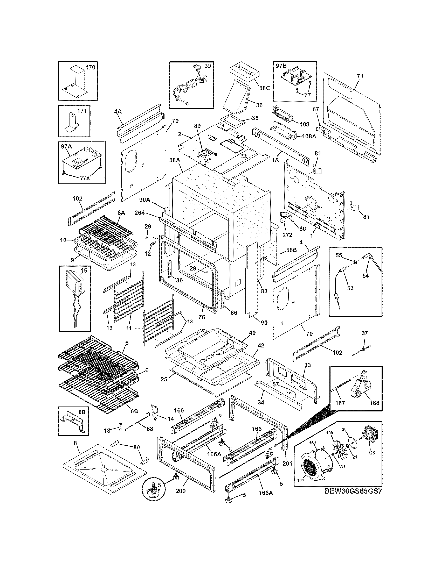 Electrolux EW30GS65GB8 body diagram