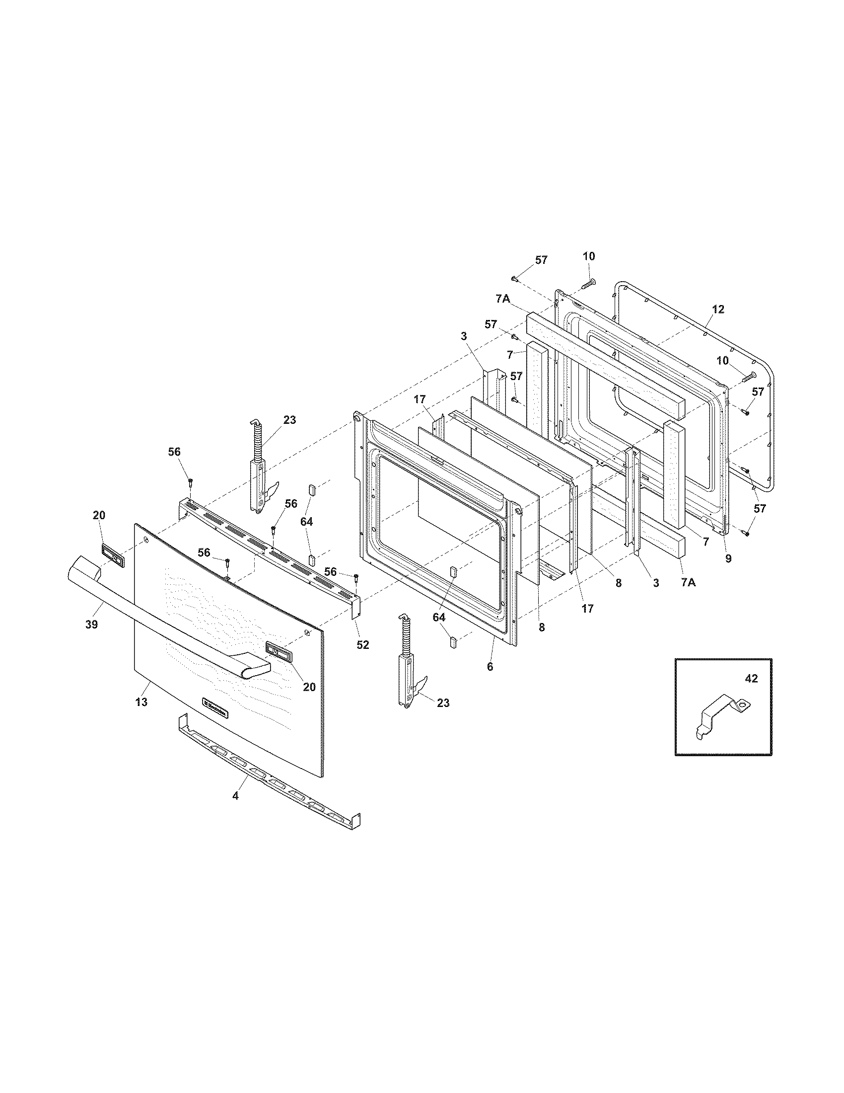Electrolux EW30GS65GW9 door diagram