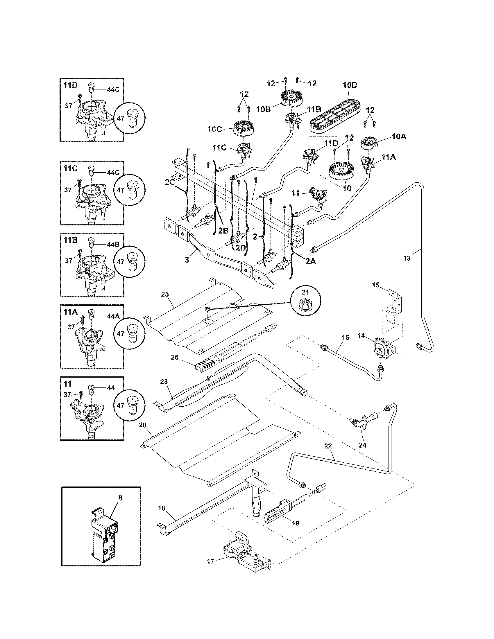 Kenmore 79072809012 burner diagram