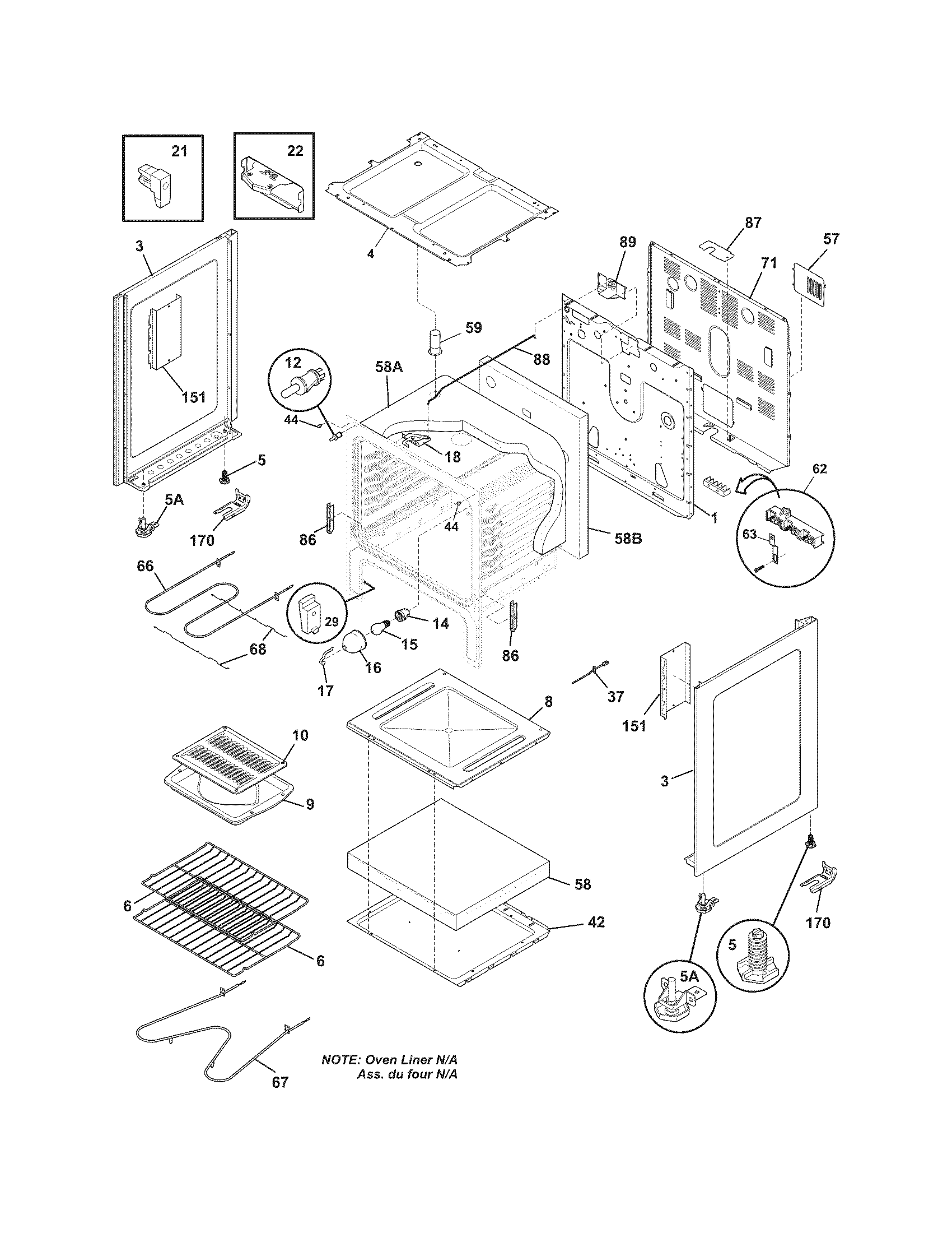 Frigidaire FFEF3015LMA body diagram