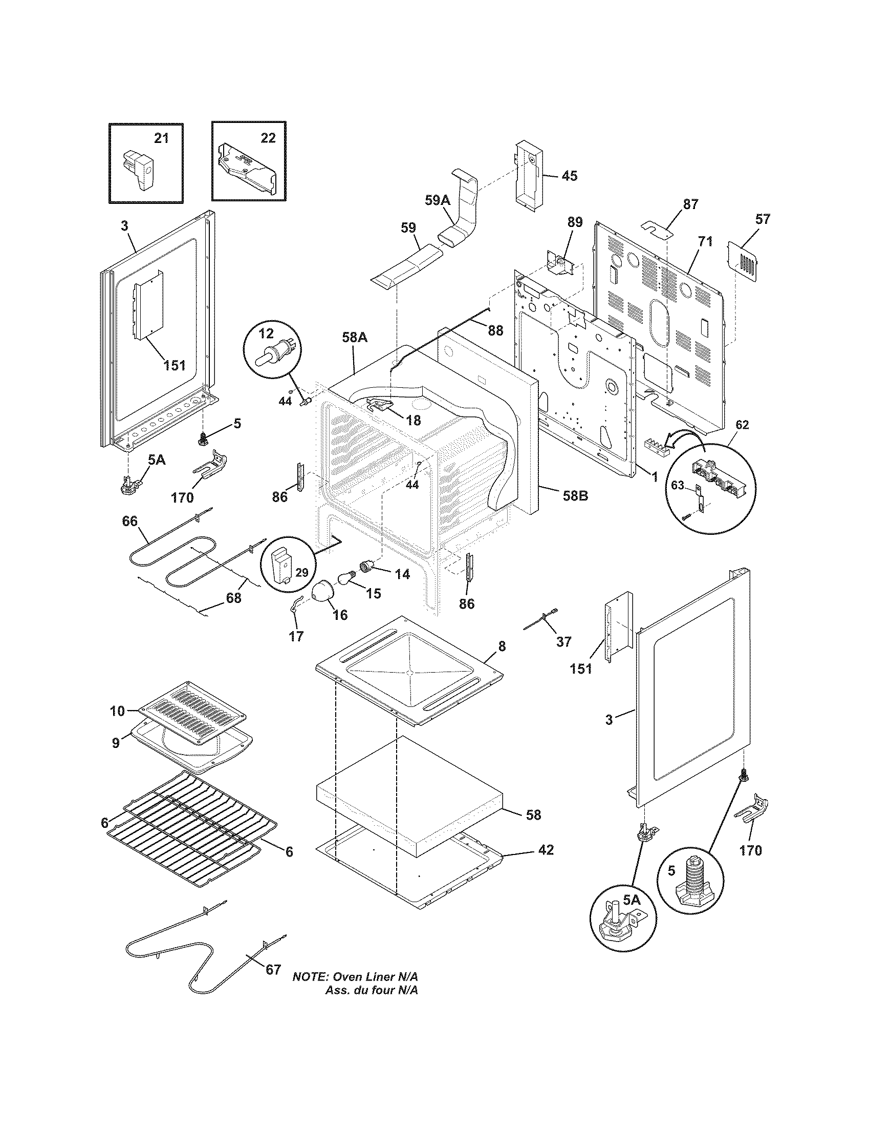 Crosley CRE3870LBA body diagram