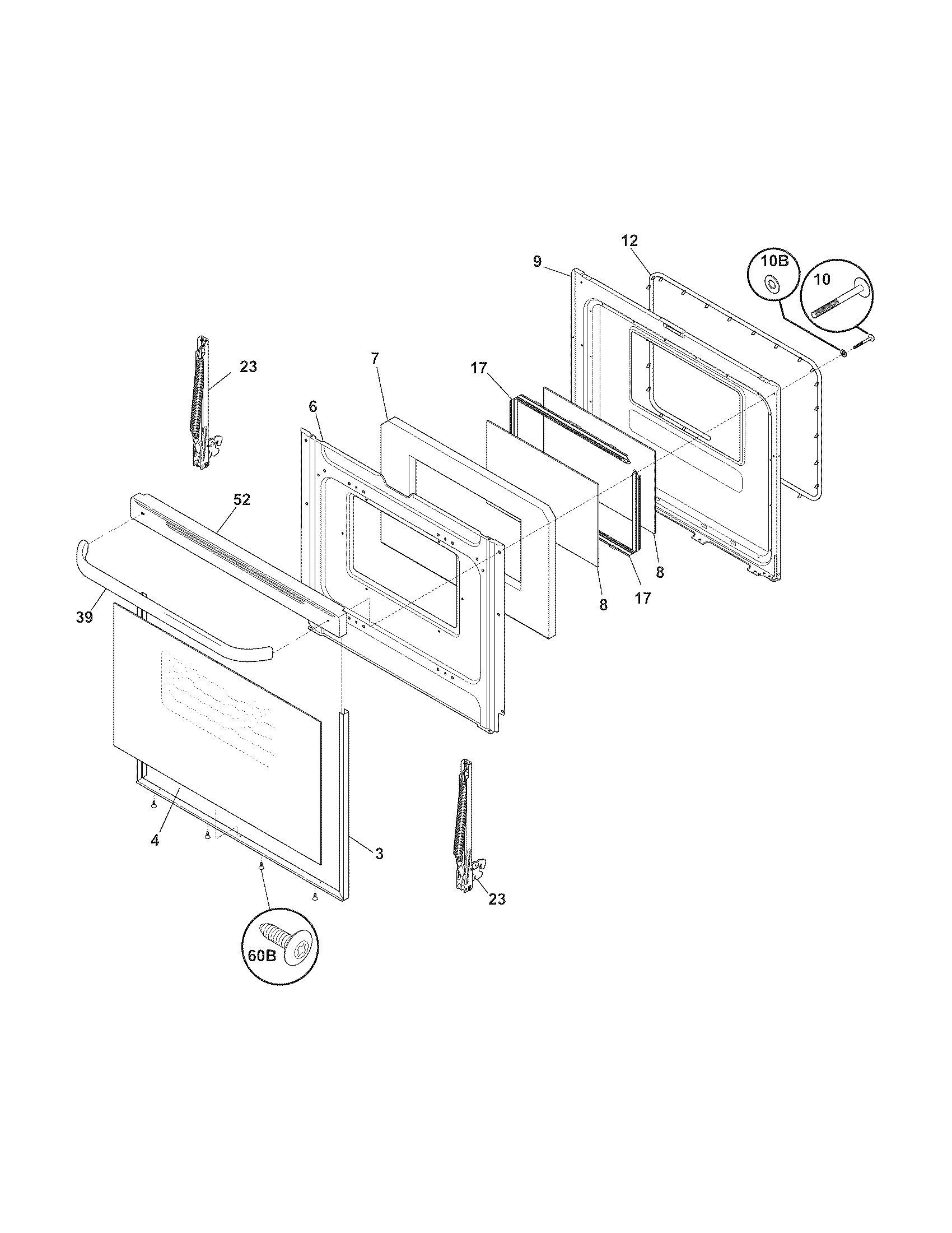 White-Westinghouse WWGF3004KWG door diagram