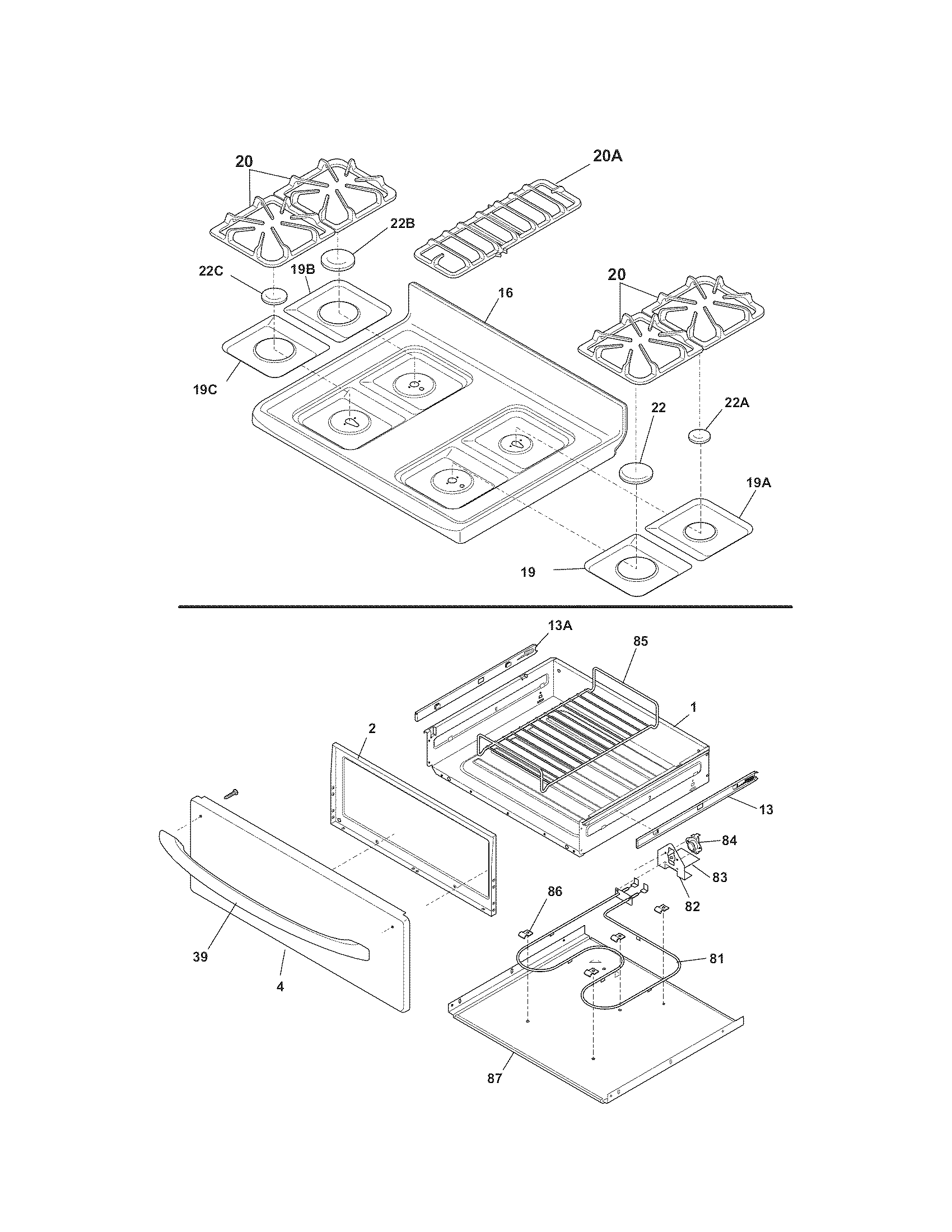 Kenmore 79079653709 top/drawer diagram