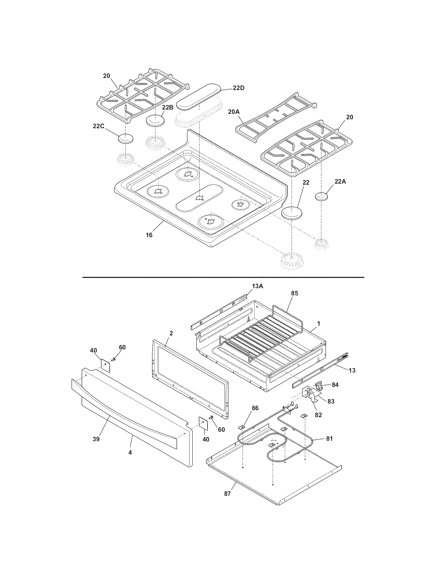 Kenmore Elite 79078303012 top/drawer diagram