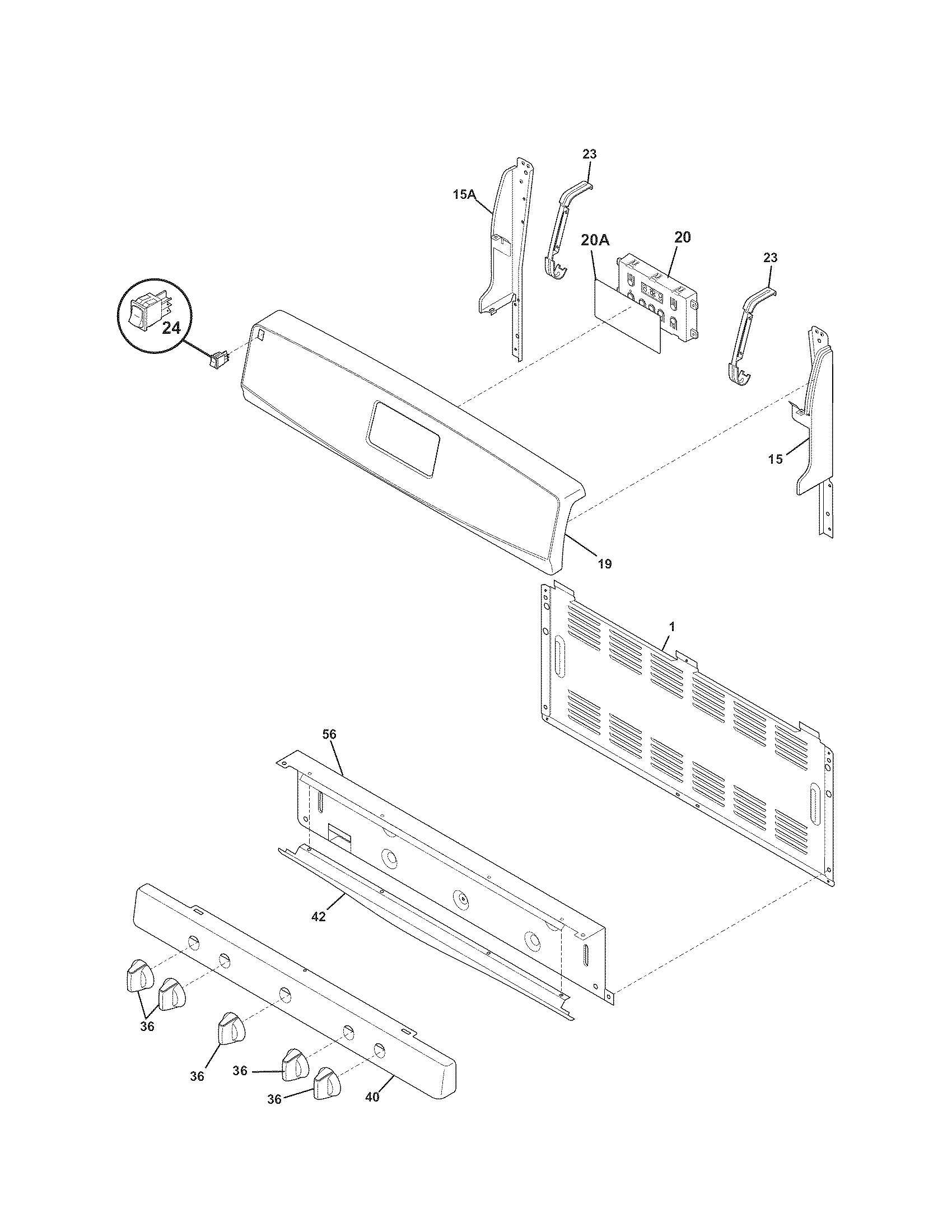 Kenmore 79070603010 backguard diagram