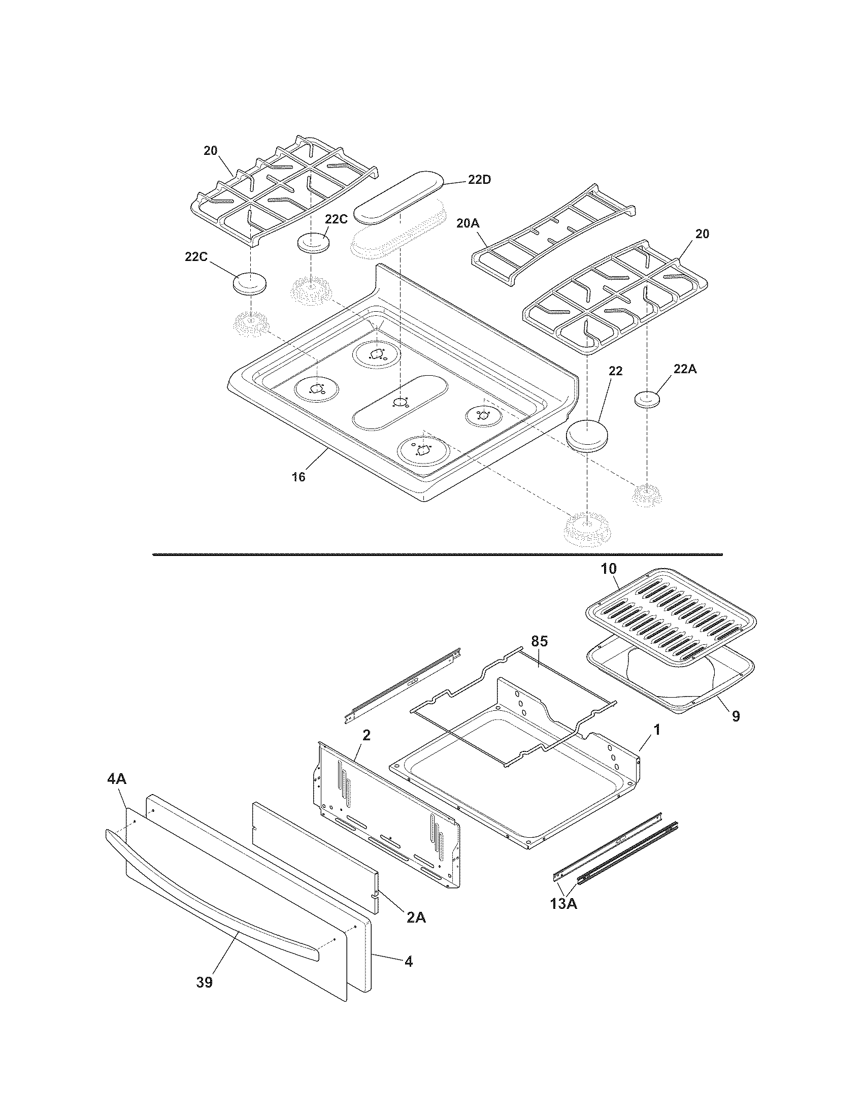 Kenmore 79070603010 top/drawer diagram