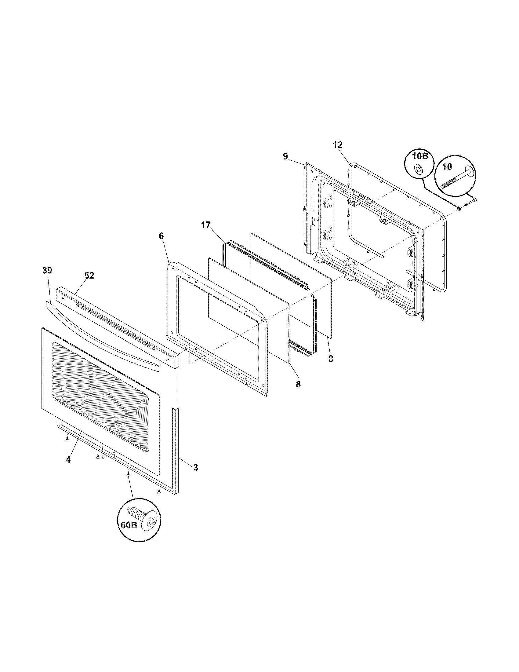 Kenmore 79070603010 door diagram