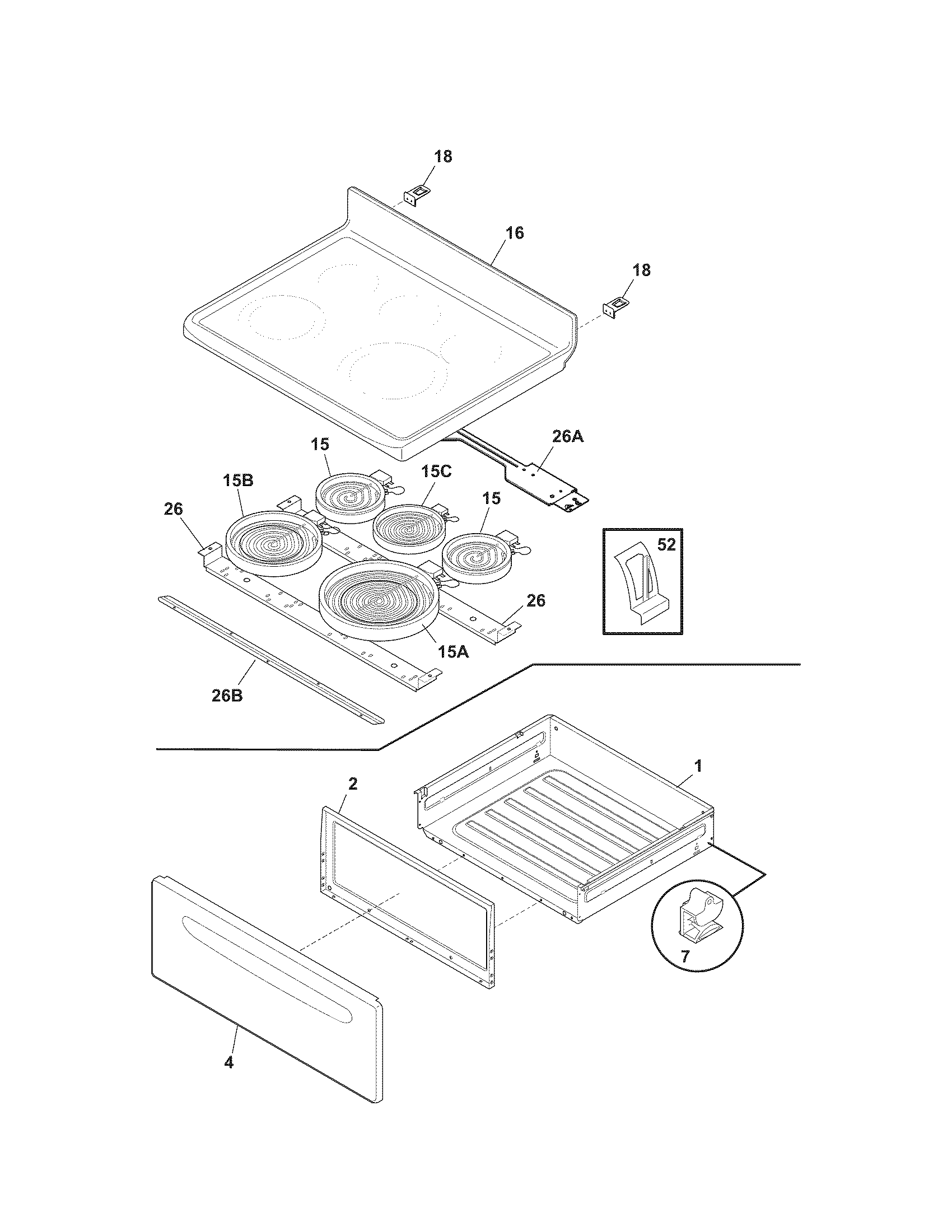 Kenmore 79092409010 top/drawer diagram