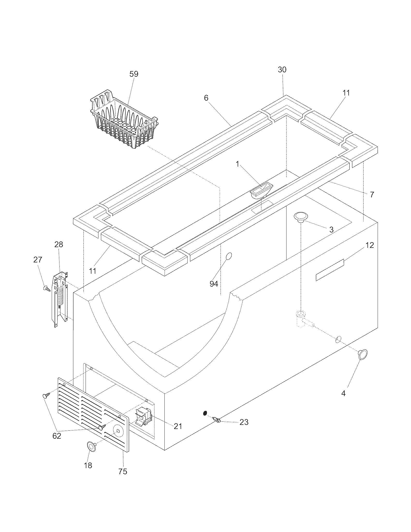 Kenmore 25316949103 cabinet diagram