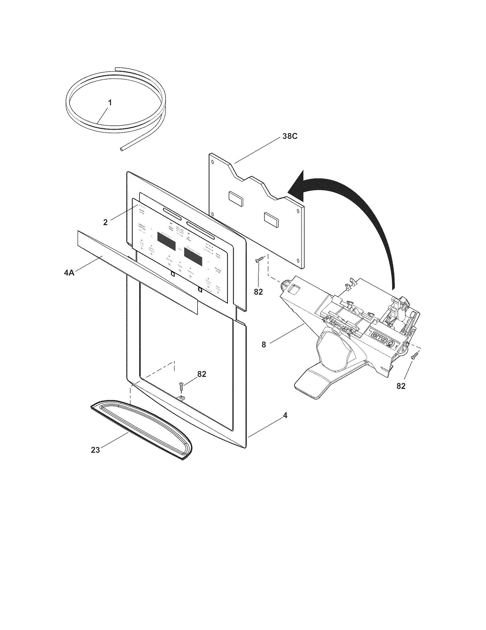 Frigidaire FGHC2369KP2 ice & water dispenser diagram