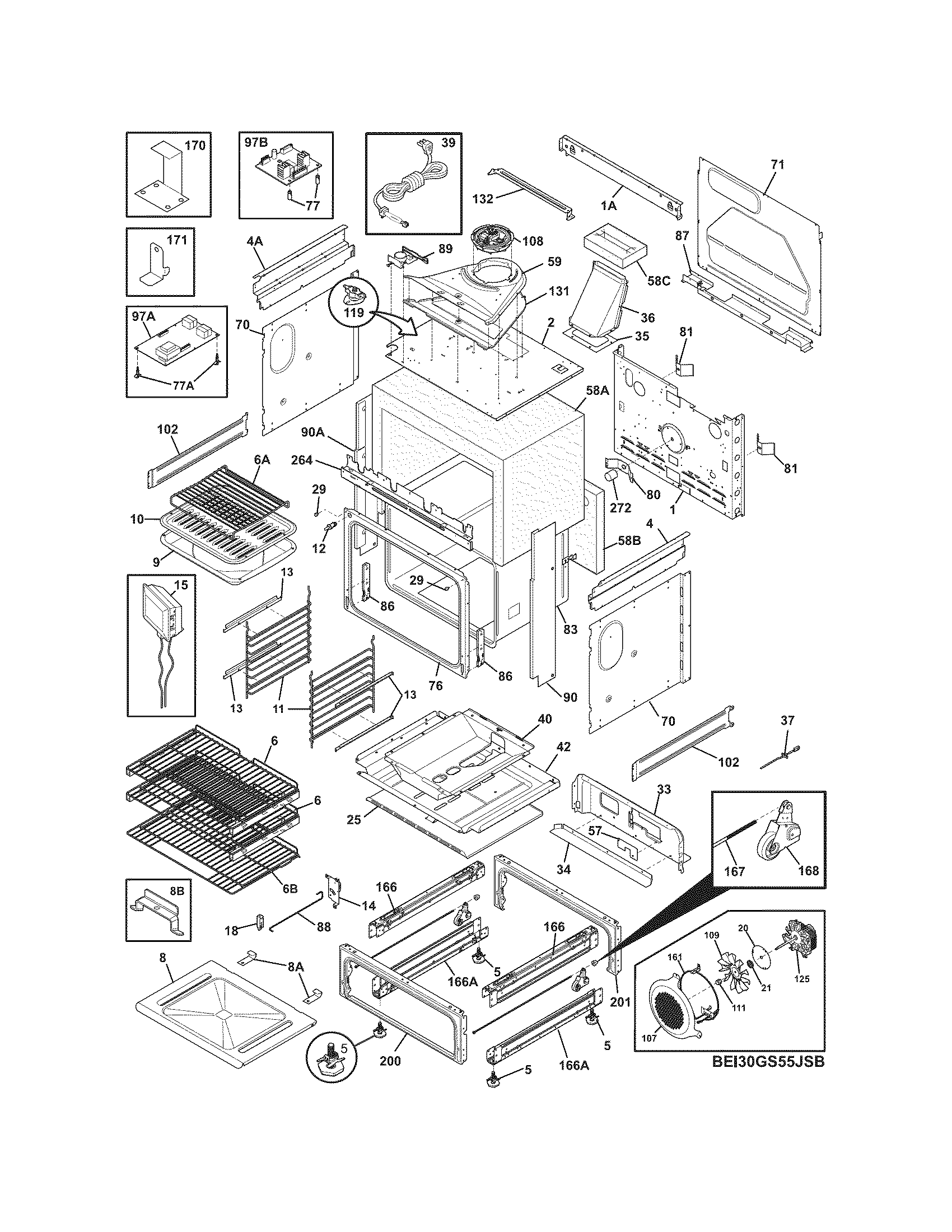 Electrolux EI30GS5CJSB body diagram